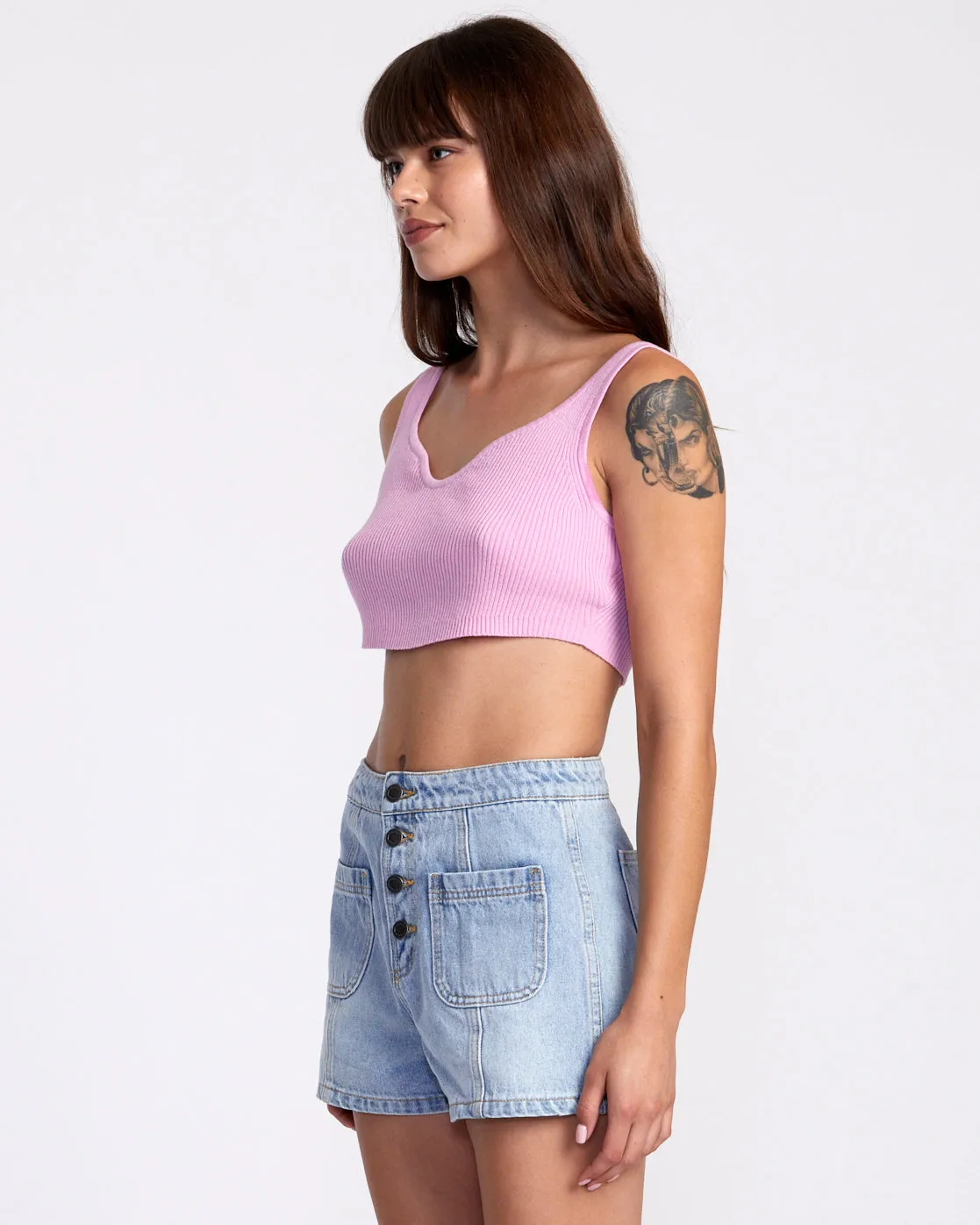 Bardot Denim Shorts - Bleached Indigo
