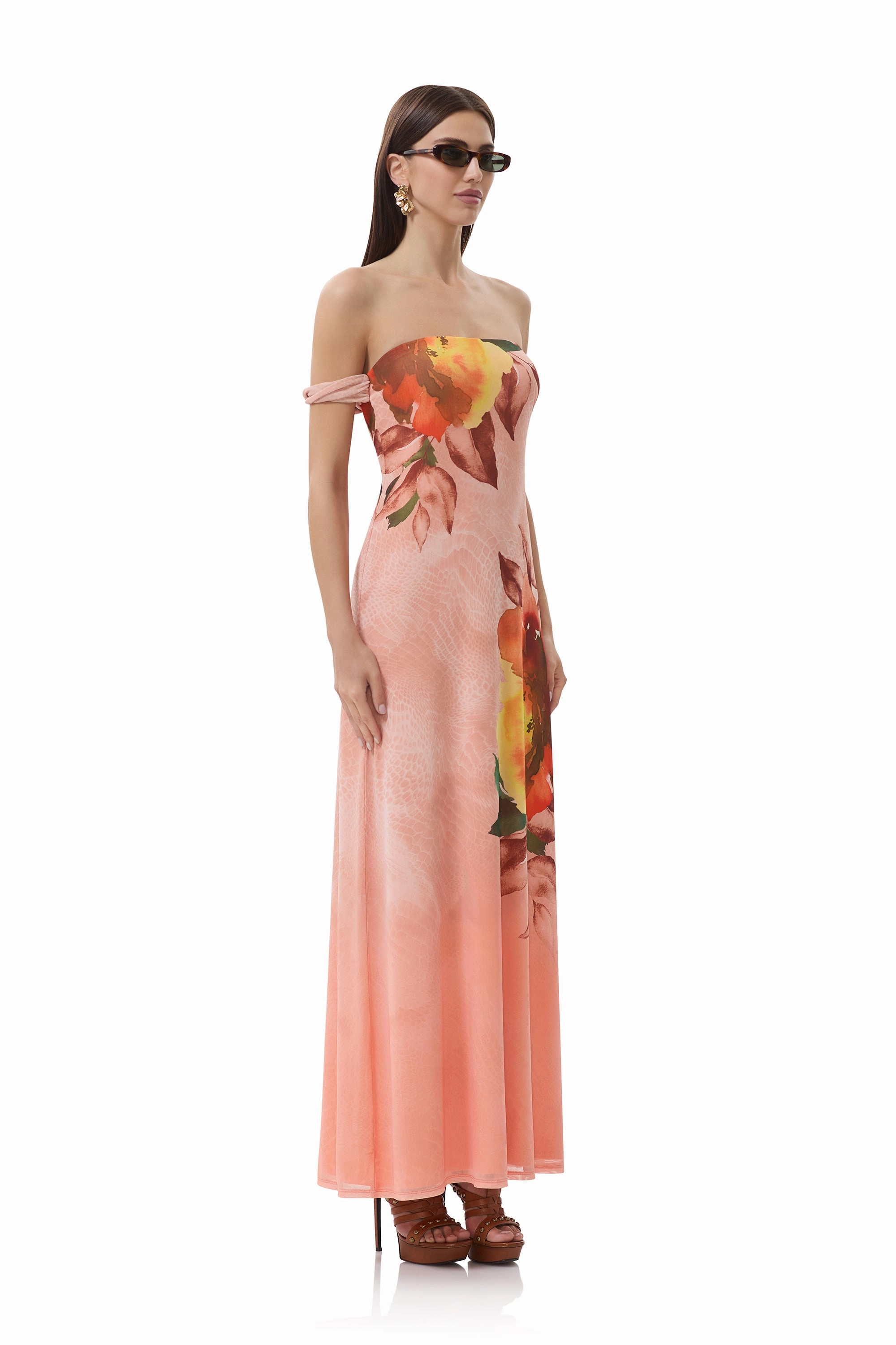 Barot Dress - Snake Bloom Sunset Scene