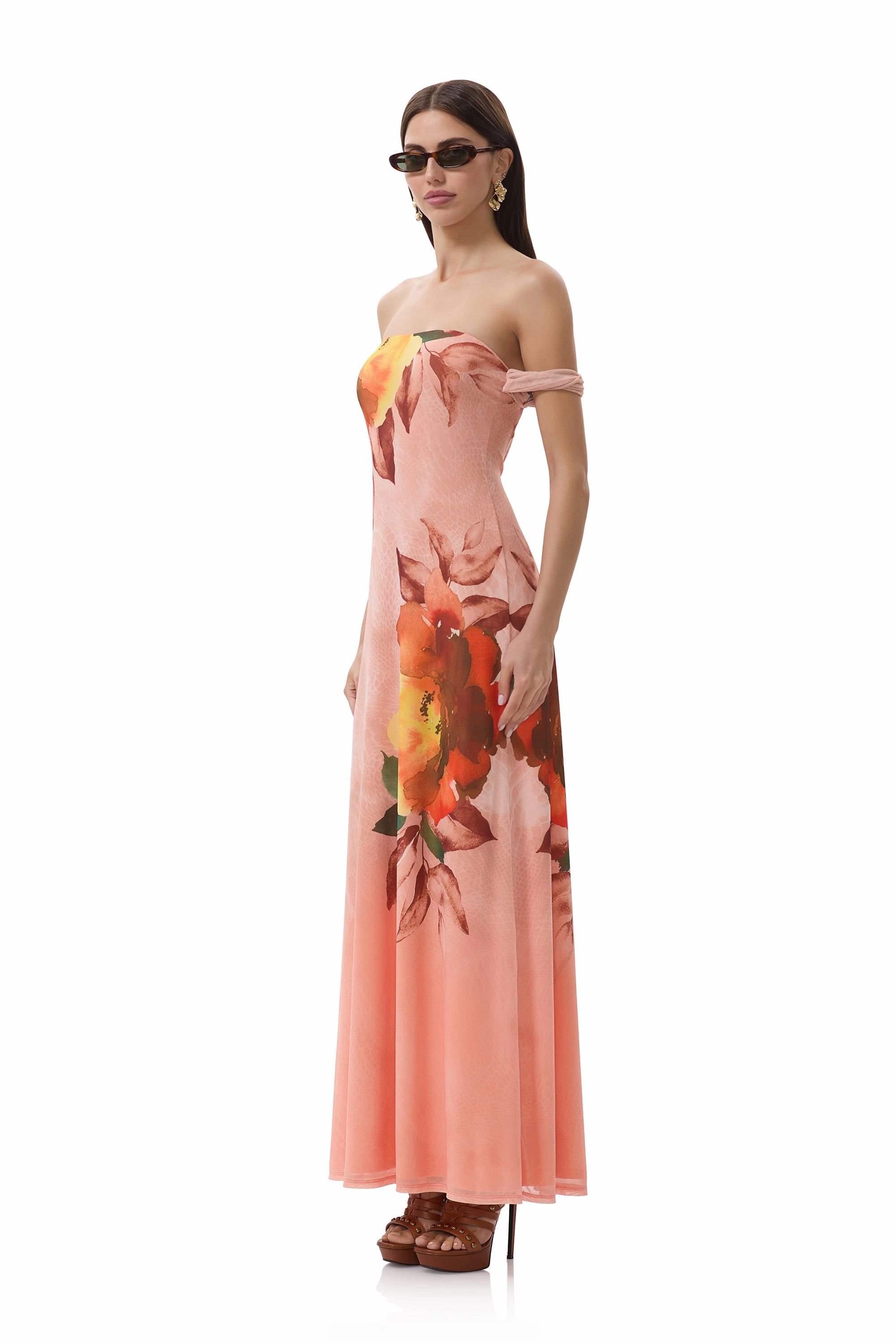 Barot Dress - Snake Bloom Zip-Closure Empire-Waist