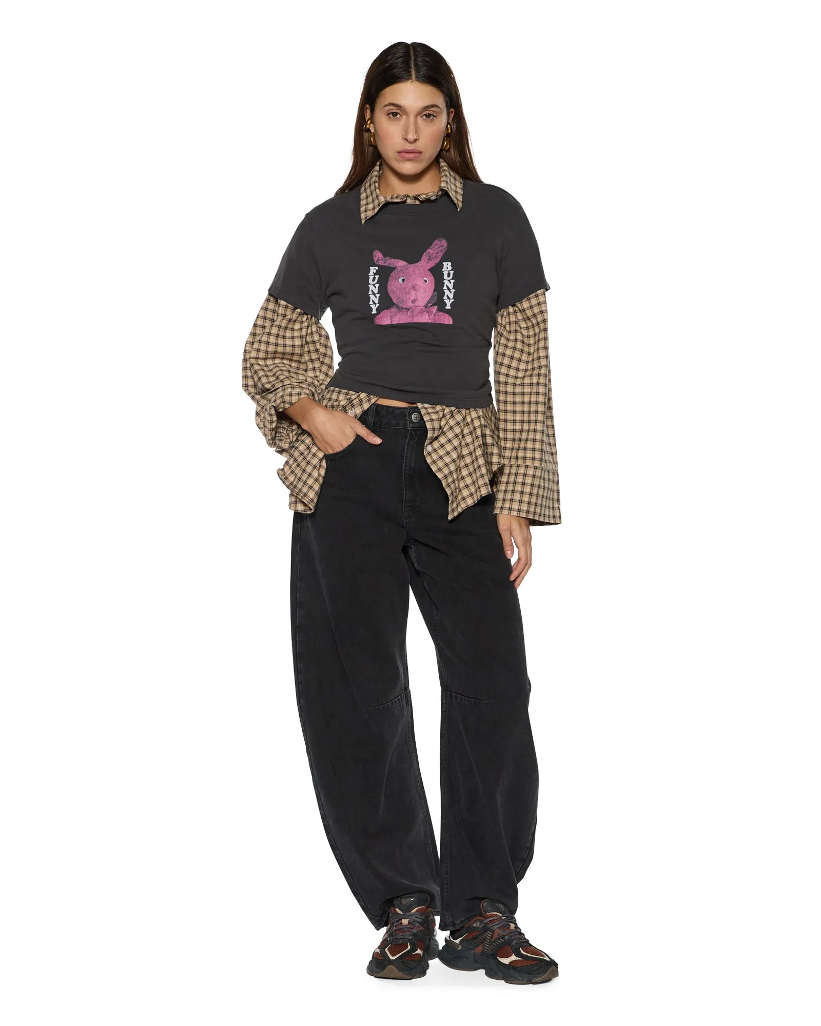 Clean Piece Functional Style BARREL JEAN NOIR