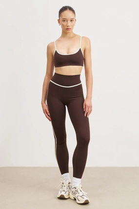 Base Contrast Trim Leggings - Carob/Tofu Tencel Lyocell Fiber