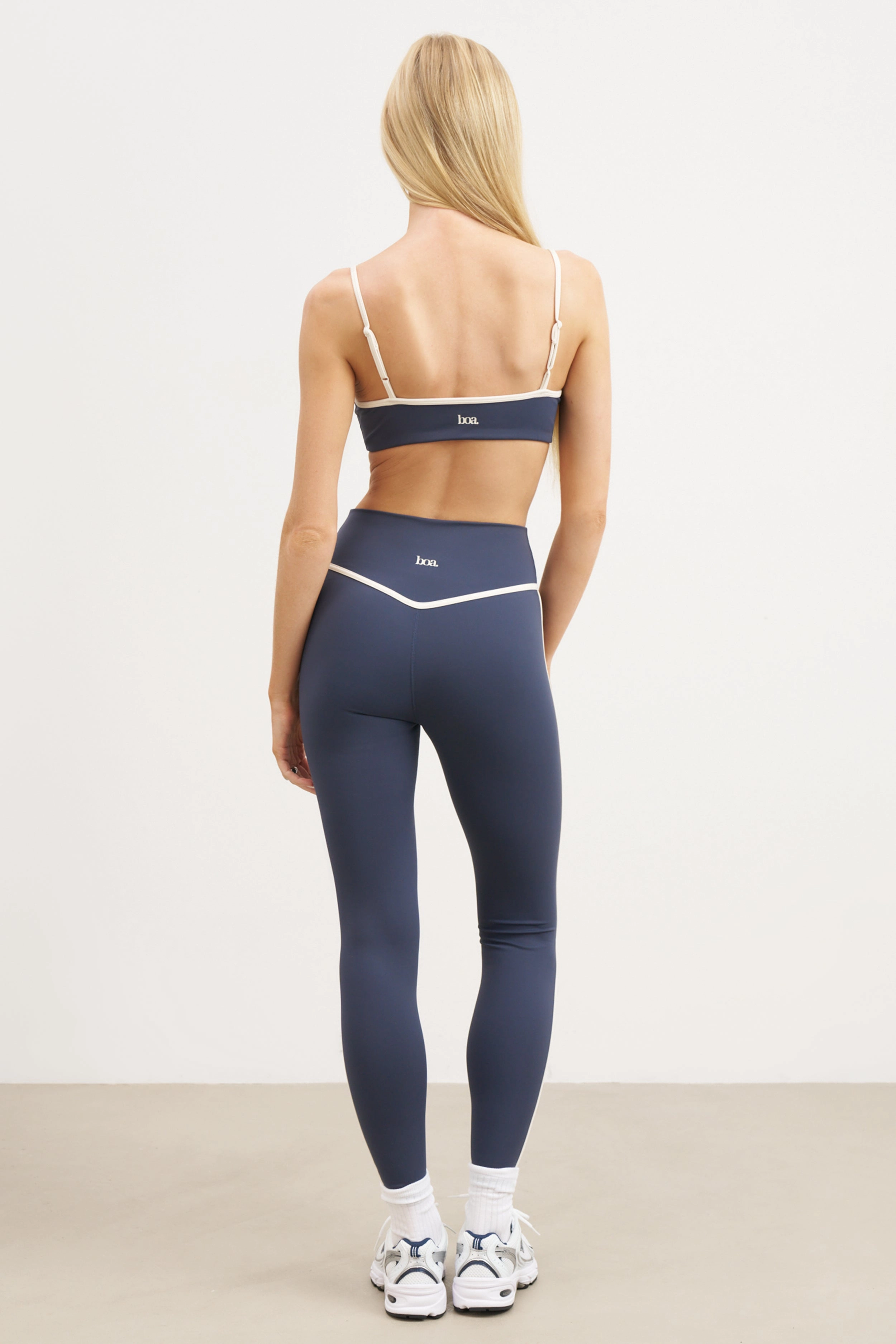 Base Contrast Trim Leggings - Midnight Blue/Tofu Brushed Inner Layer DoubleLayered
