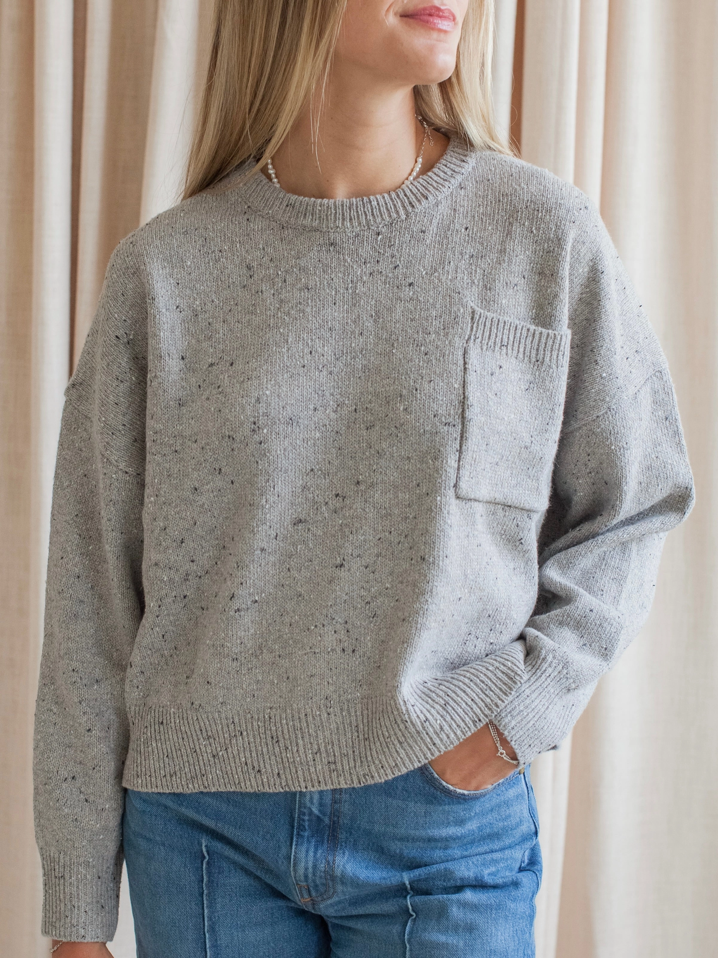 Quinn Sweater - Grey Bonded Seam Reinforcement Stylish Comfort