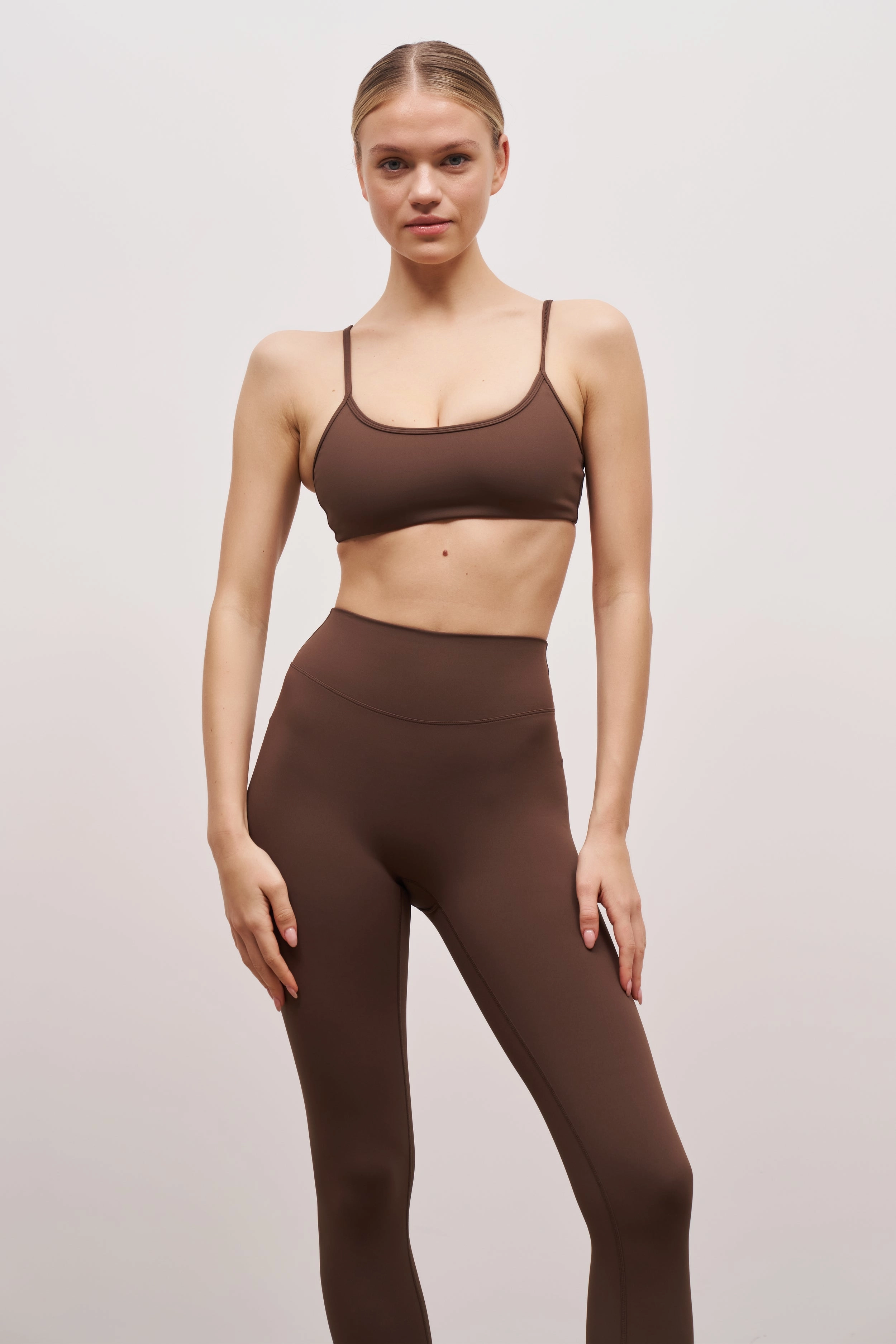 Wrinkle Resistant Reinforced Stitching Base Sculpting Cami Bra - Truffle