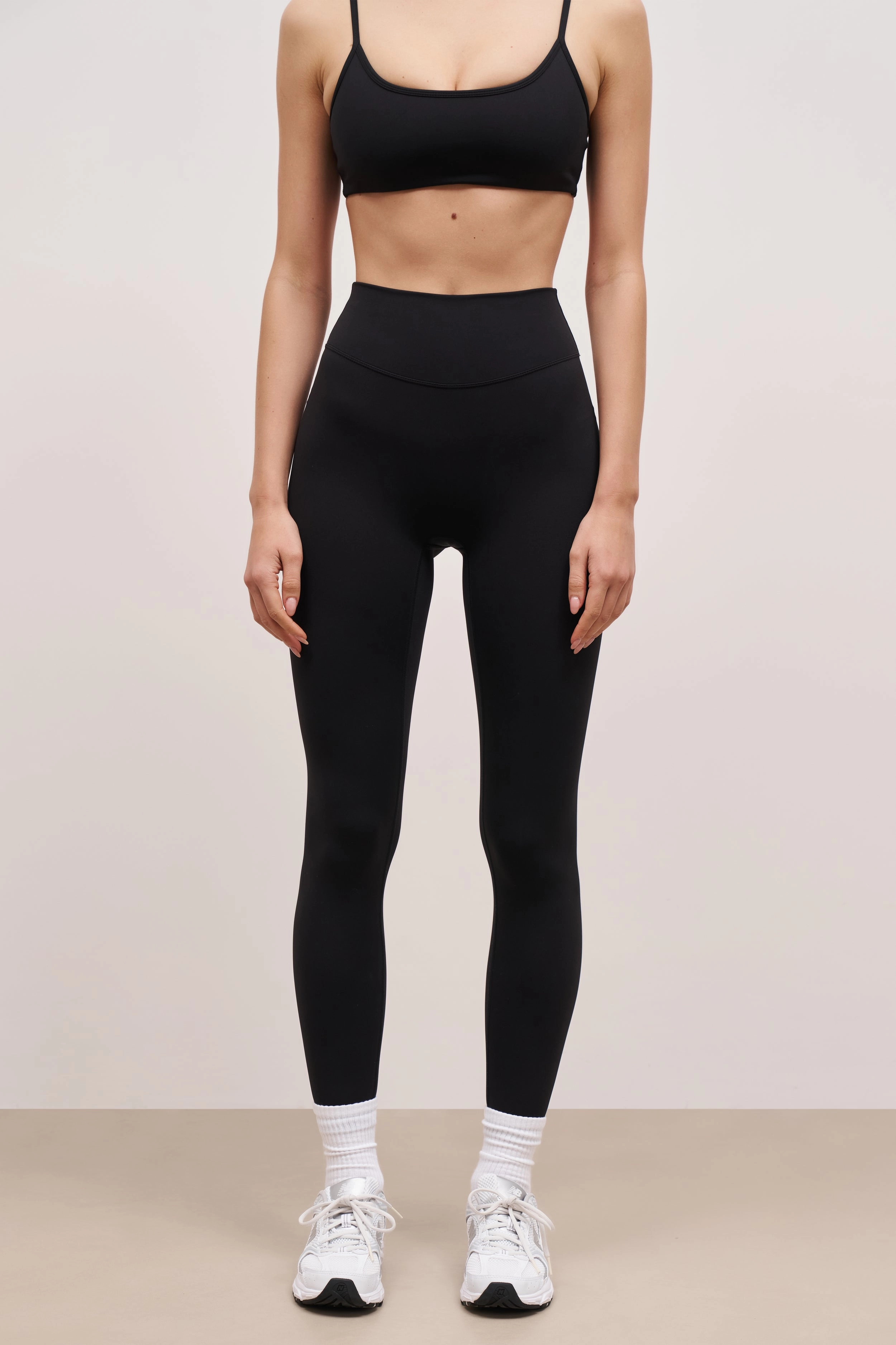Reflective Safety Trim Base Sculpting Leggings - Black