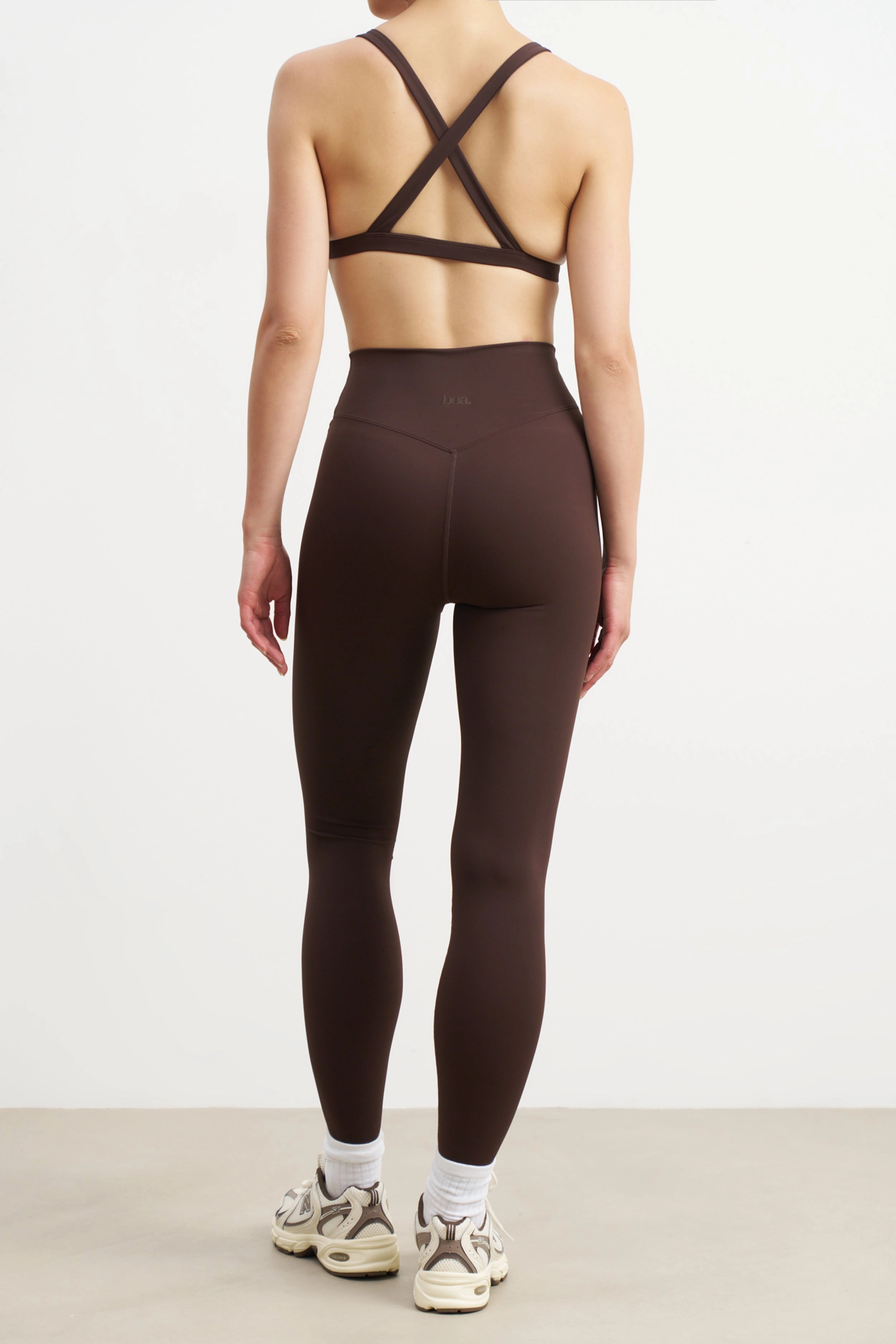 HypoallergenicFabric FlexibleCollar Base Sculpting Leggings - Carob