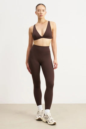Comfortable Cut SmoothZipper Base Sculpting Leggings - Carob