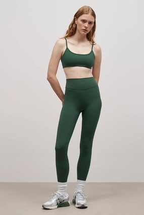 AdjustableNeckline Base Sculpting Leggings - Forest Green