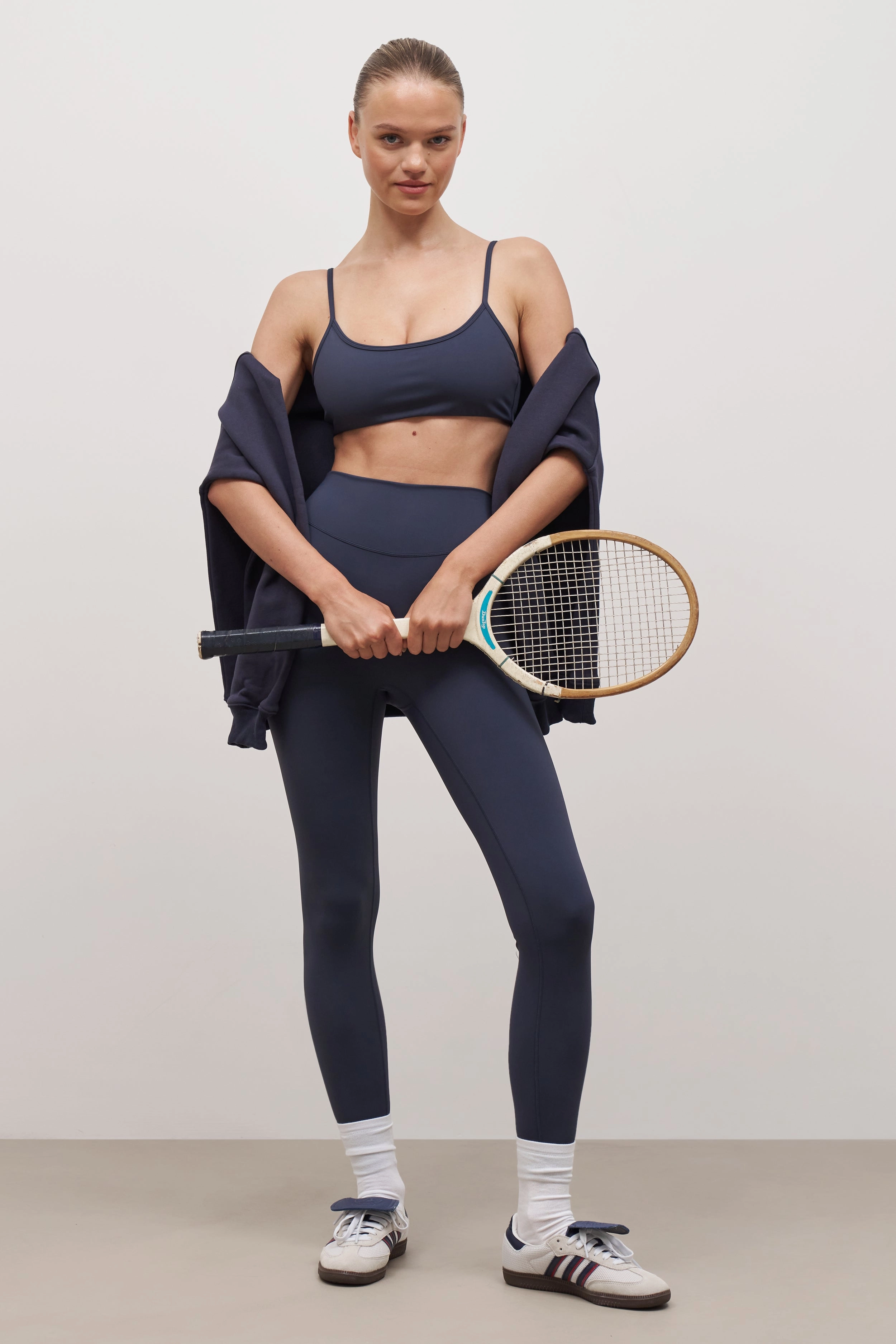 Sustainable Production Methods DurableCollarStays Base Sculpting Leggings - Midnight Blue