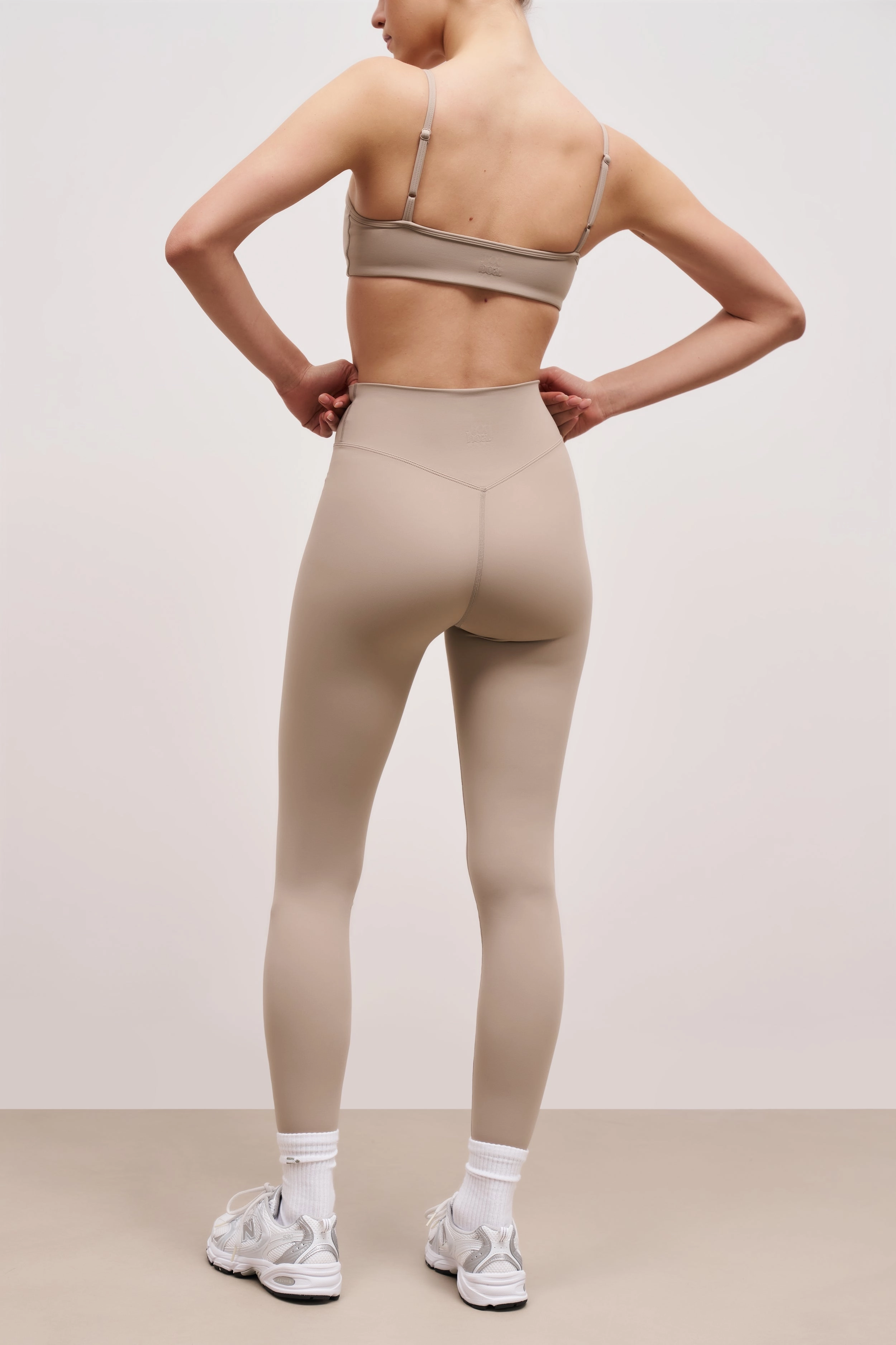 Base Sculpting Leggings - Taupe Moisture Wicking Fabric Flowy Tunic
