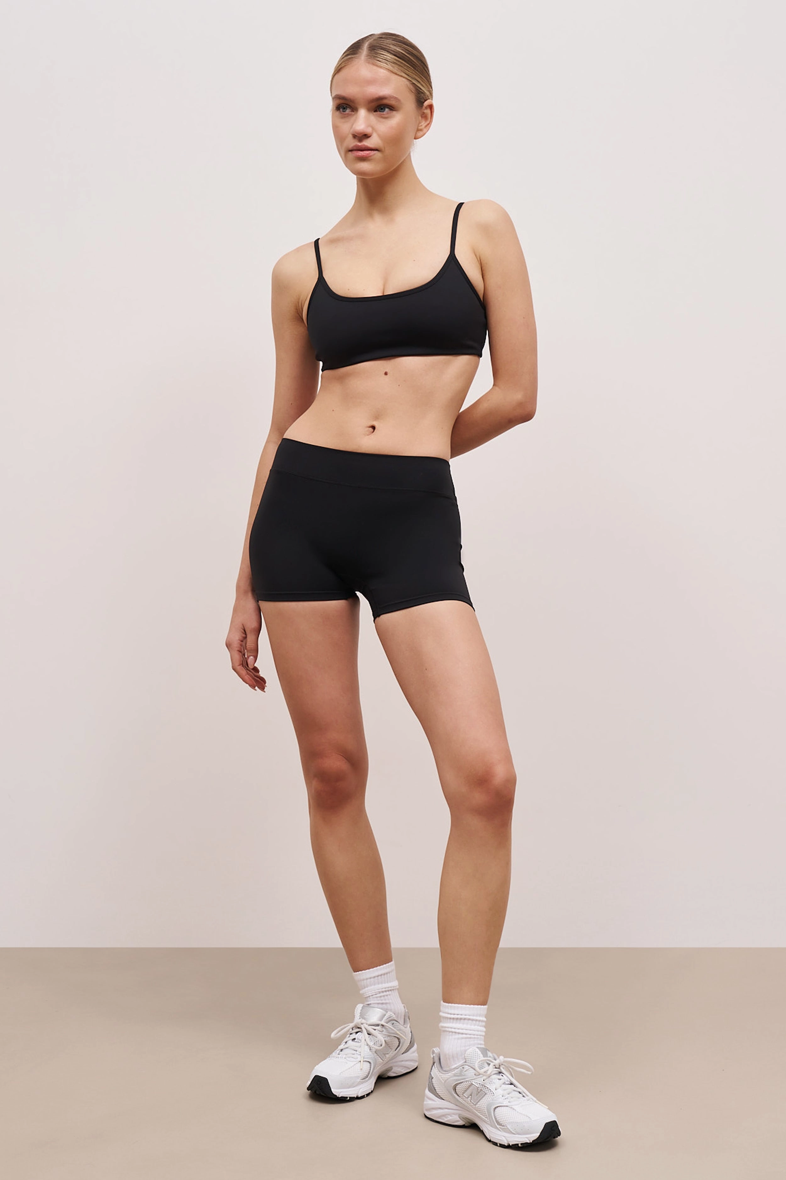VersatileNeckline Base Sculpting Mini Shorts - Black