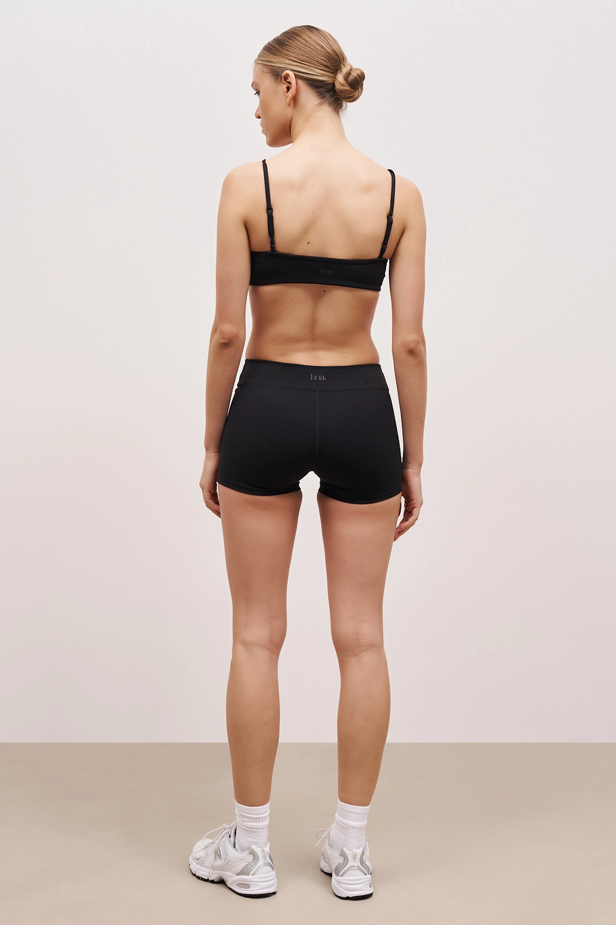 Base Sculpting Mini Shorts - Black Organic Cotton Fiber Reversible Layering Tech