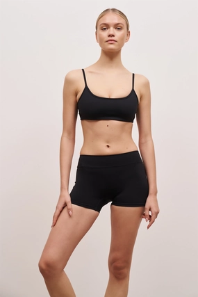 WideNeckOpening Base Sculpting Mini Shorts - Black