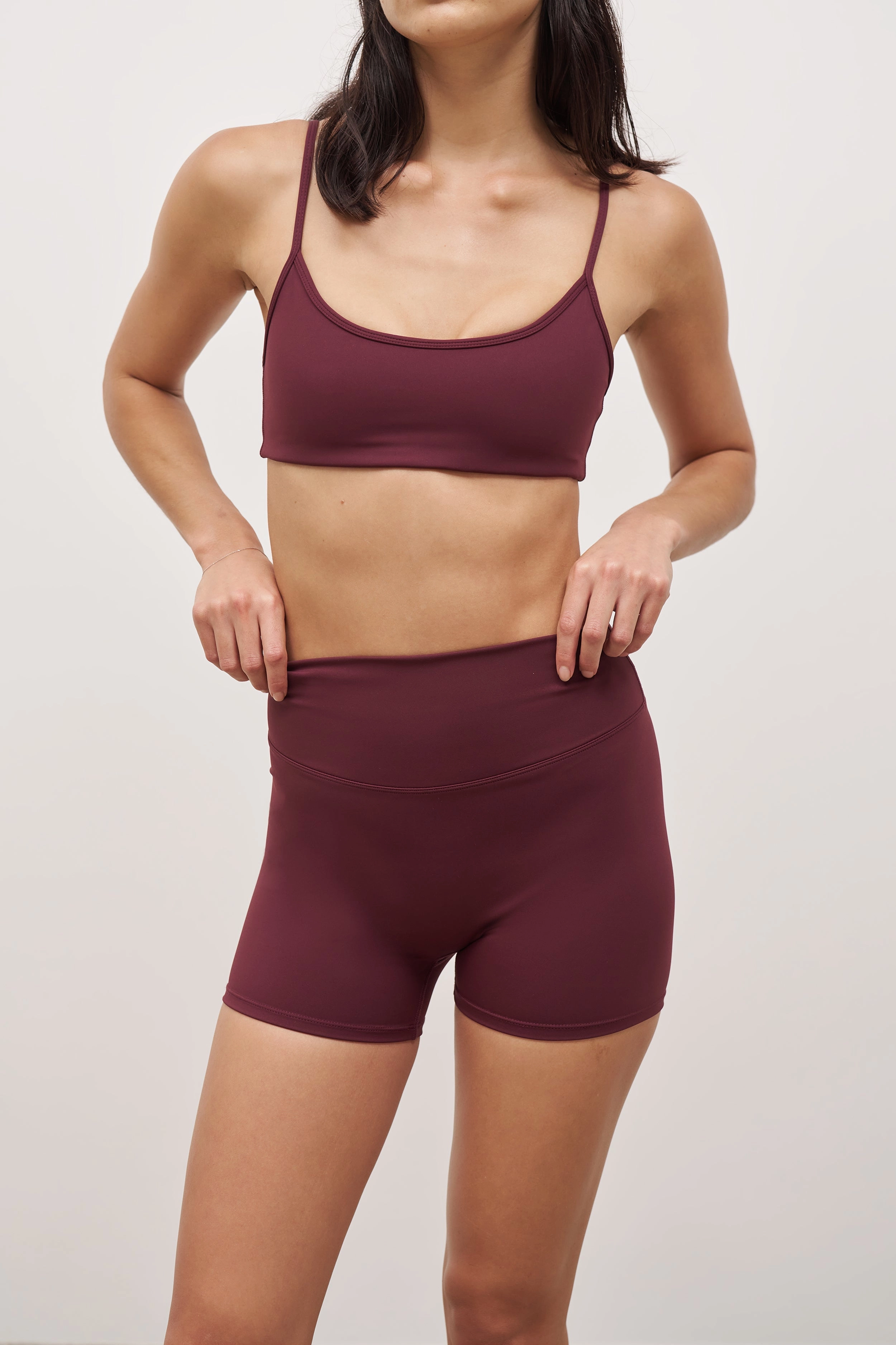Base Sculpting Shorts - Merlot FlexFit Technology Soft Wool