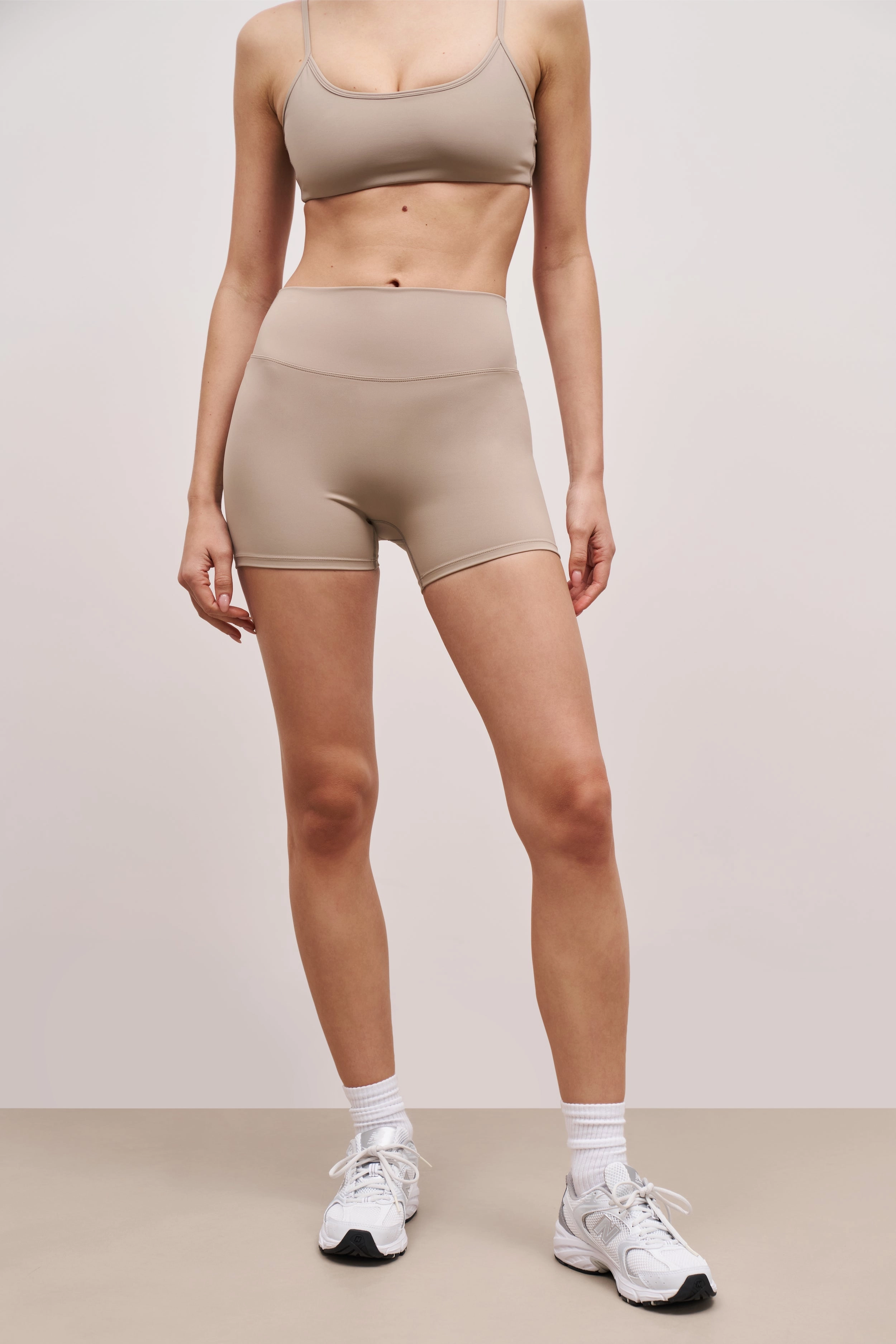 Base Sculpting Shorts - Taupe Classic Crewneck Design LightweightDesign