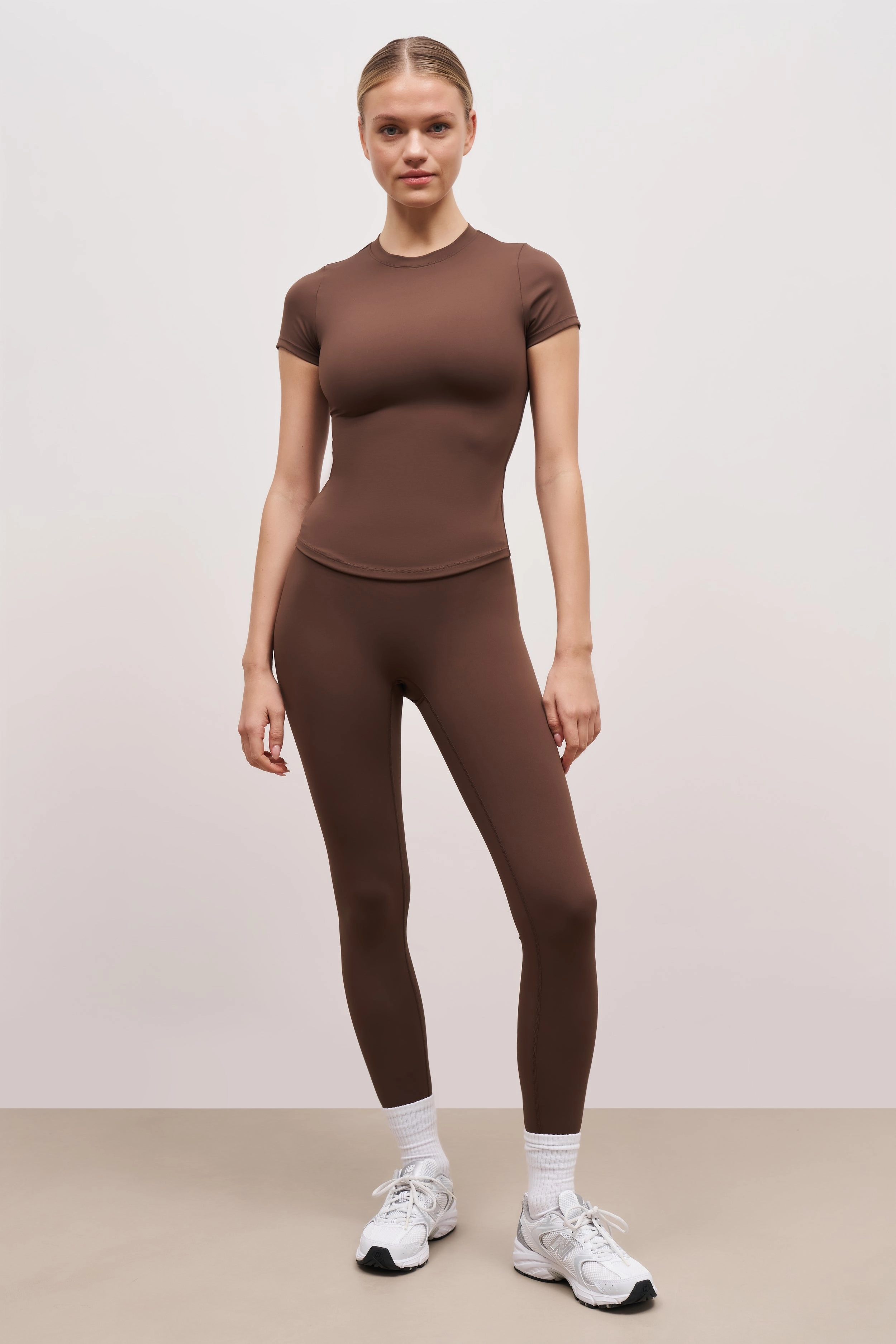 Tension Balanced Design Base Sculpting T Shirt - Truffle