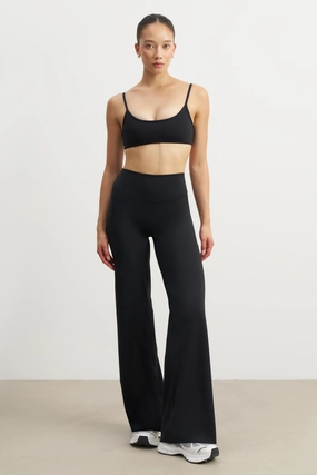 Base Sculpting Wide Leg Trousers - Black NoRoll Hem Technology