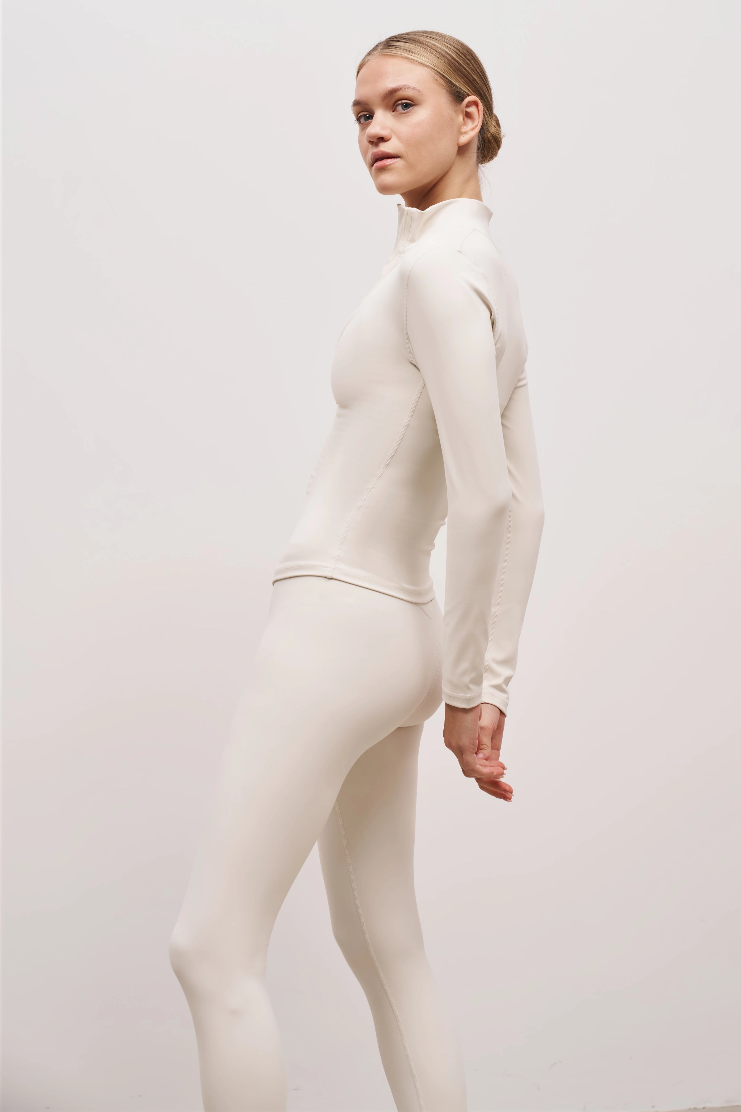 Base Sculpting Zip Up Jacket - Tofu Hidden Button Placket ButterSoftTexture