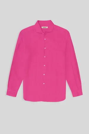 basic linen shirt light fuxia