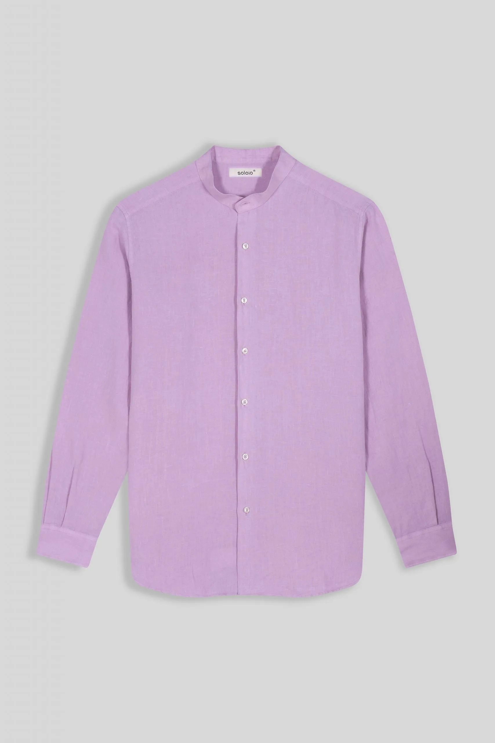 basic linen shirt mao pink lavender