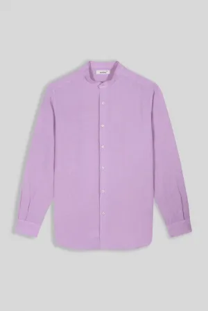 basic linen shirt mao pink lavender