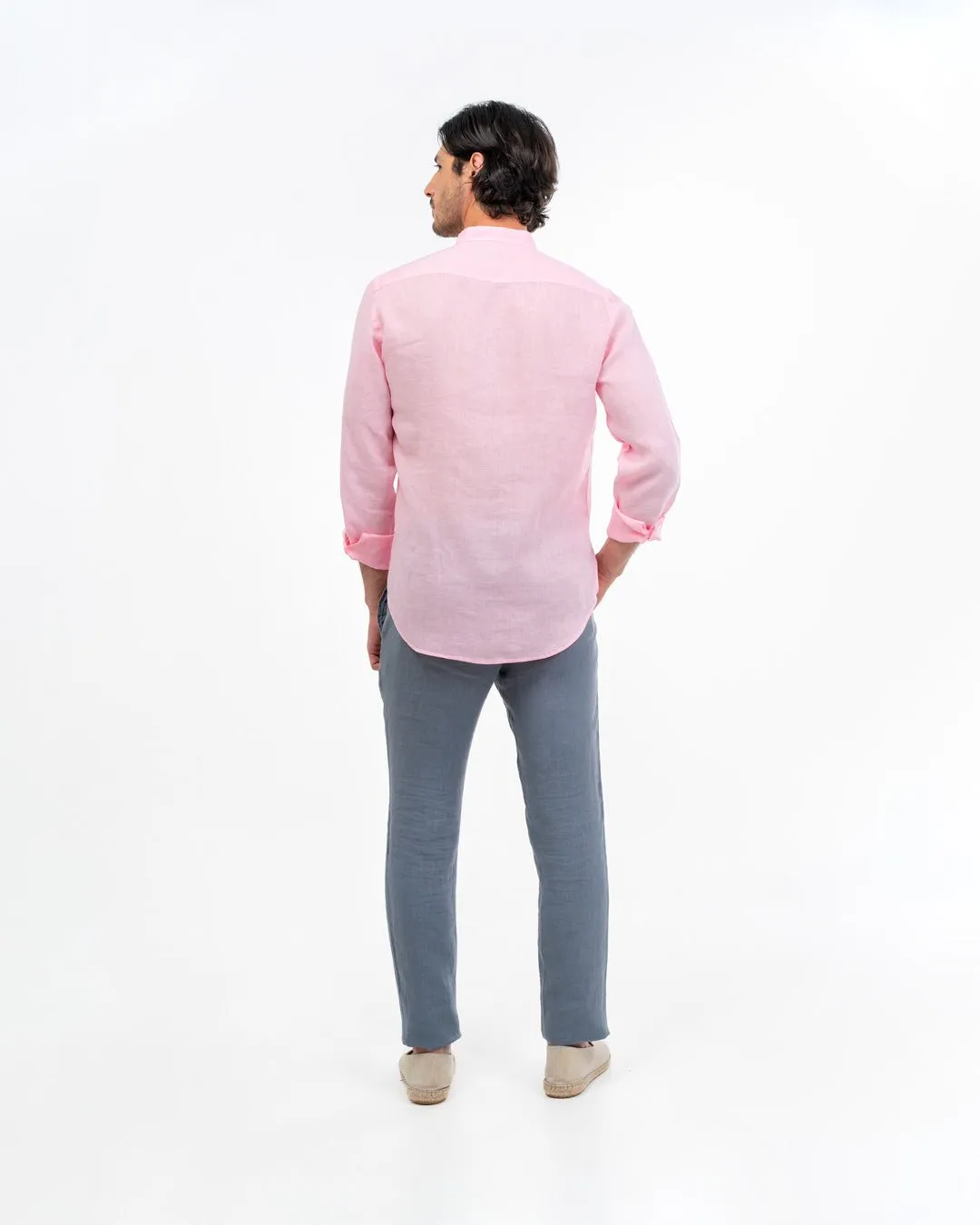basic linen shirt mao pink