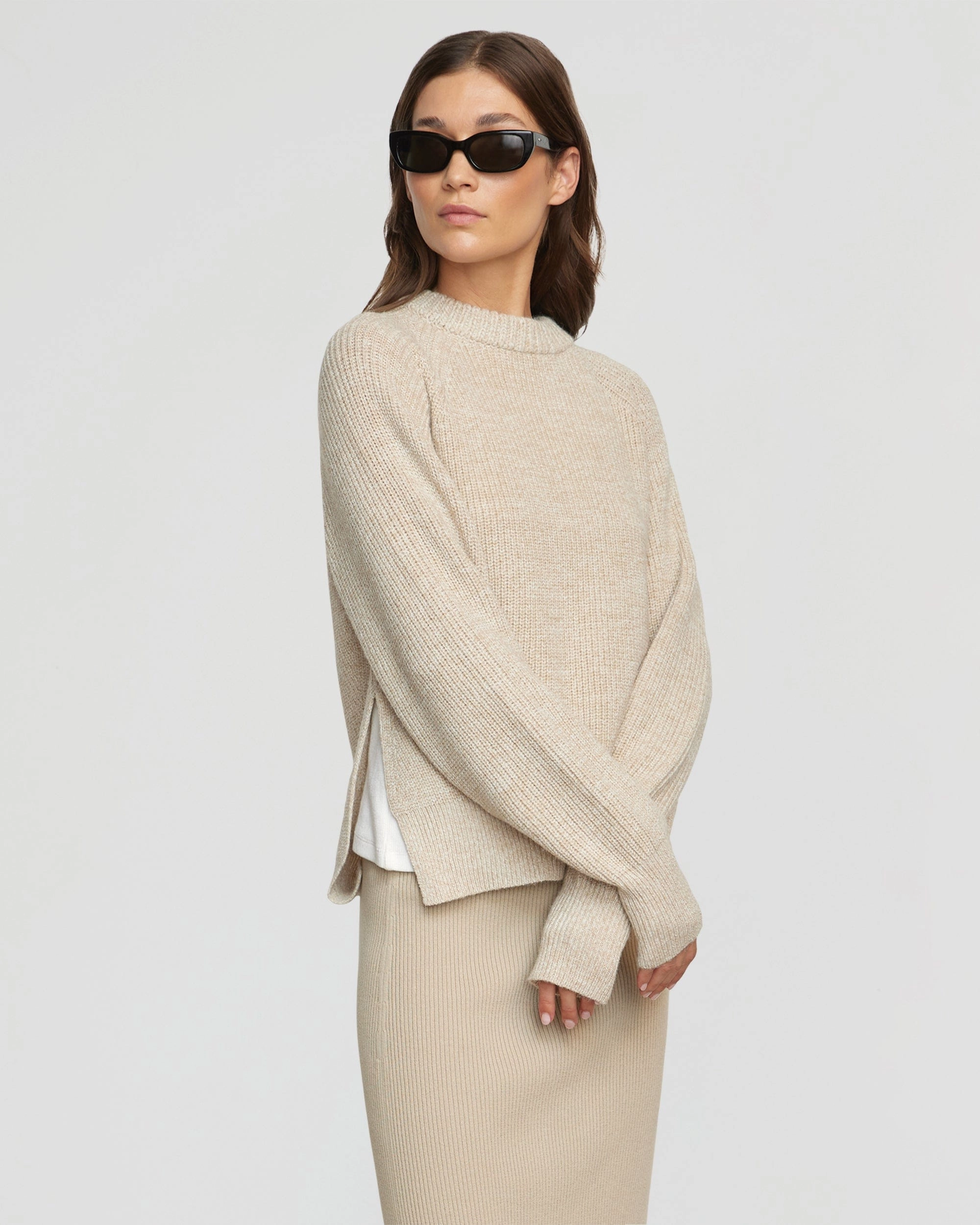 Breathable Comfort Fit Effortless Fashion Roya Marled Boyfriend Sweater