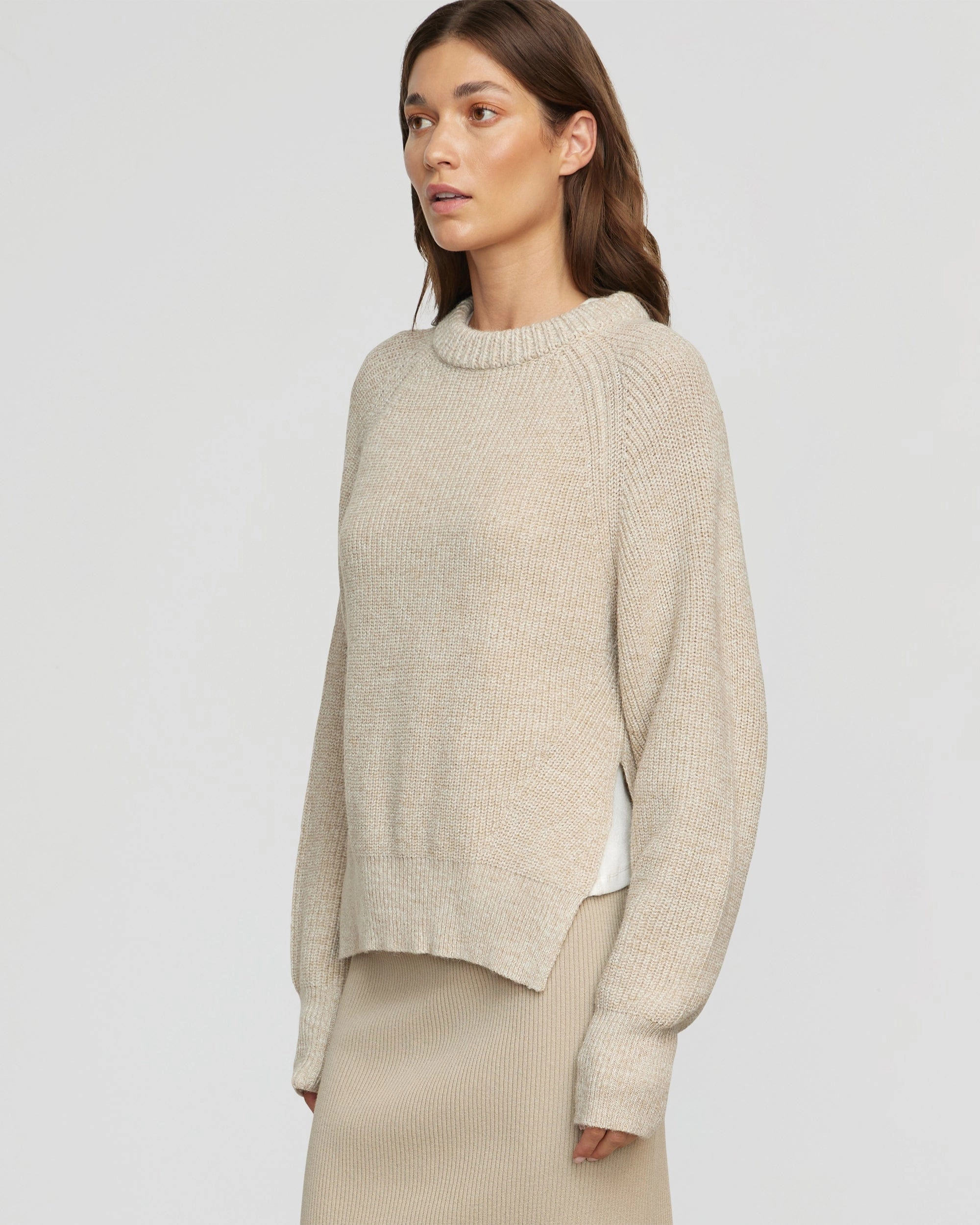 Roya Marled Boyfriend Sweater Performance Layer Fit Minimalist Wear