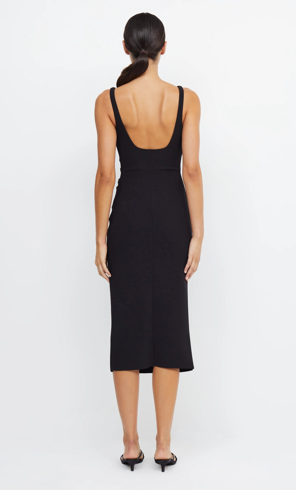 Casual Wear Gentle Texture BE MINE SQUARE NECK DRESS - BLACK