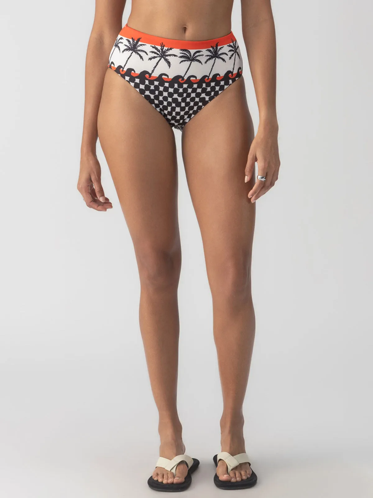 ThermalLining Beach Conversations Reversible High Rise Bikini Bottom Black