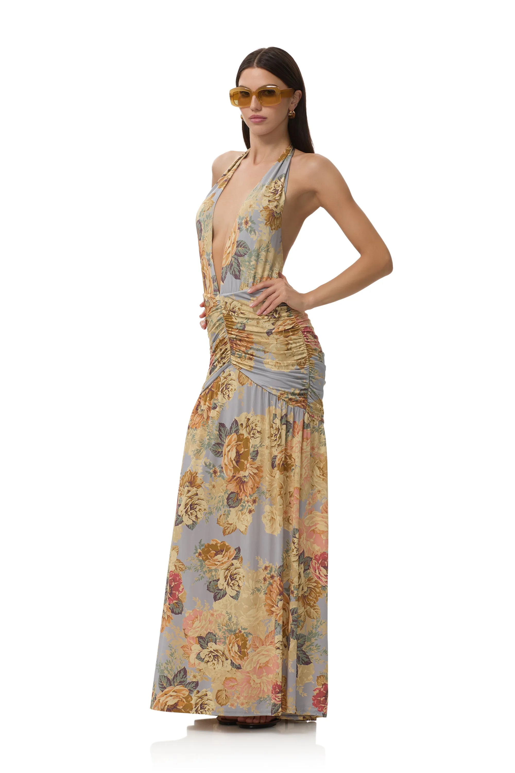 Cadiz Dress - Slate Bloom Evening Ready Sophisticated Touch