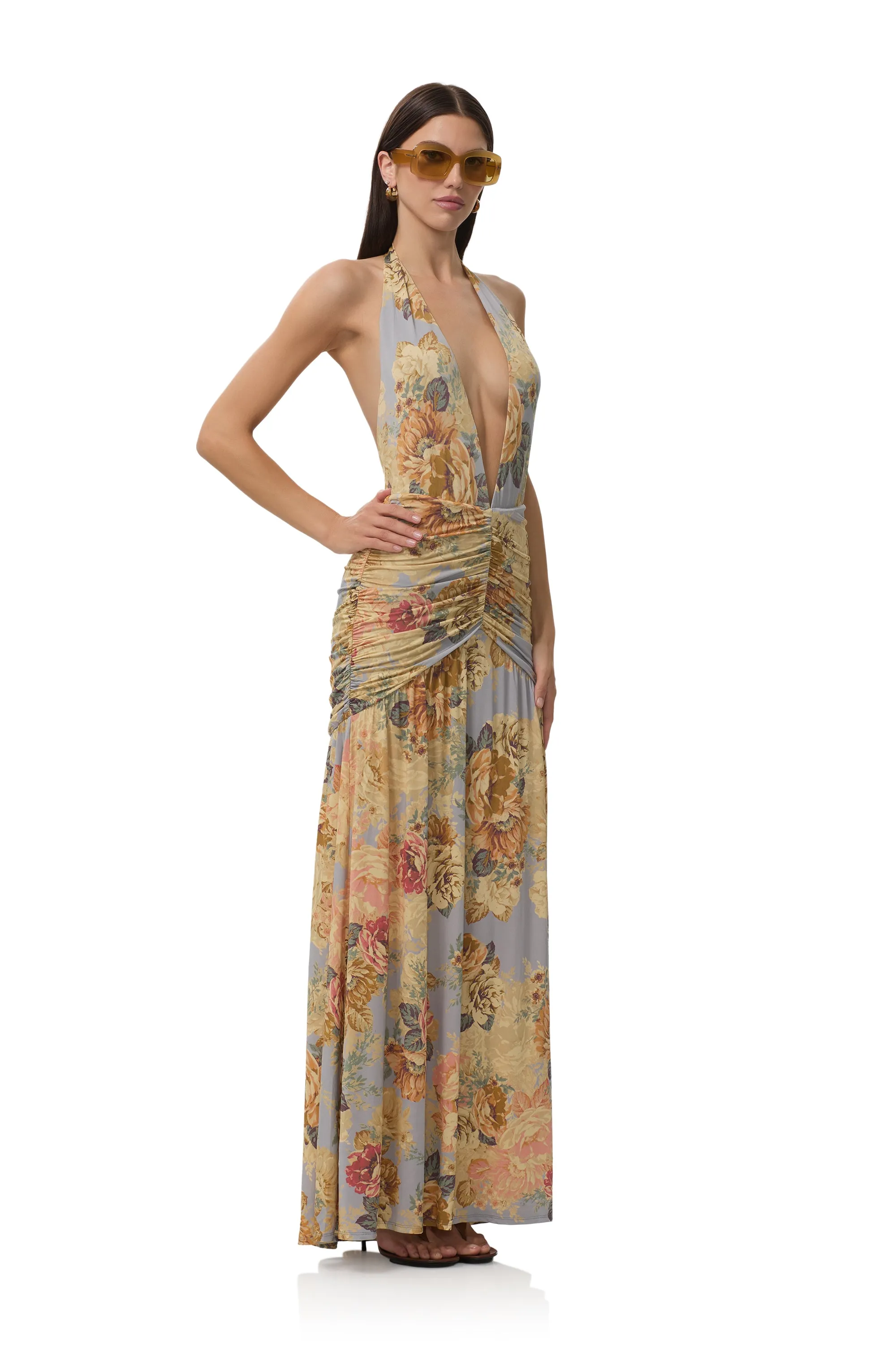 Relaxed work dress Cadiz Dress - Slate Bloom