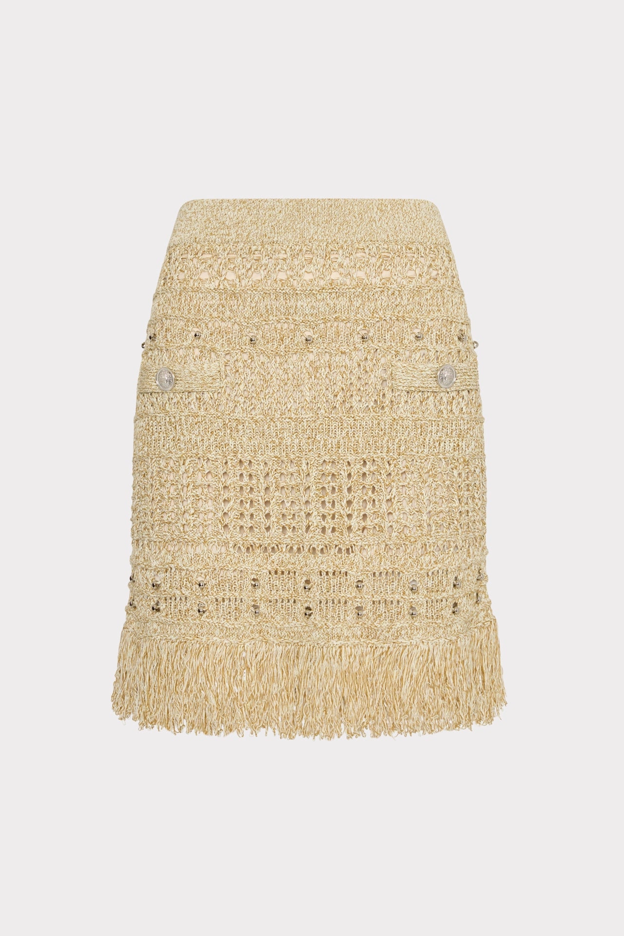 Beaded Fringe Knit Skirt Gentle Fabric Perfect Layer