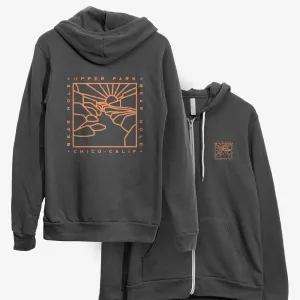 Bear Hole Monoline Zip Up Hoodie Sweatshirt