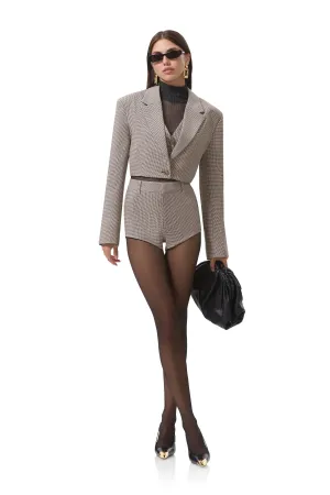 Beckham Short - Grey Houndstooth Tagless label