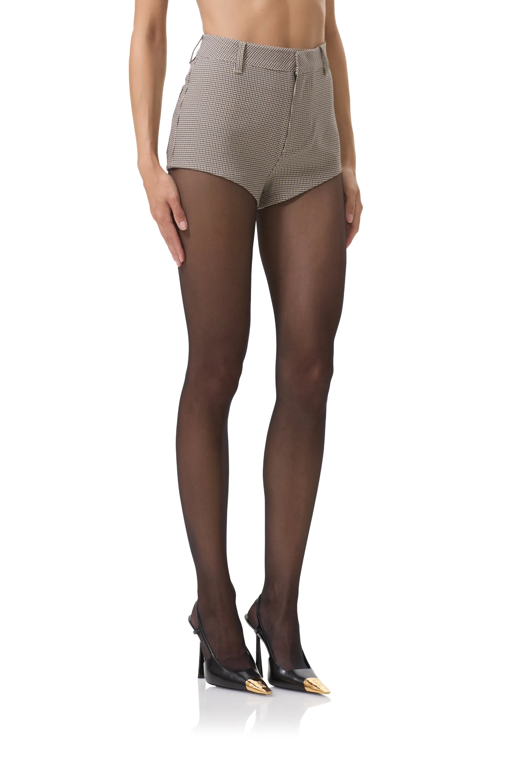 Bootcut shape Printed design Beckham Short - Grey Houndstooth