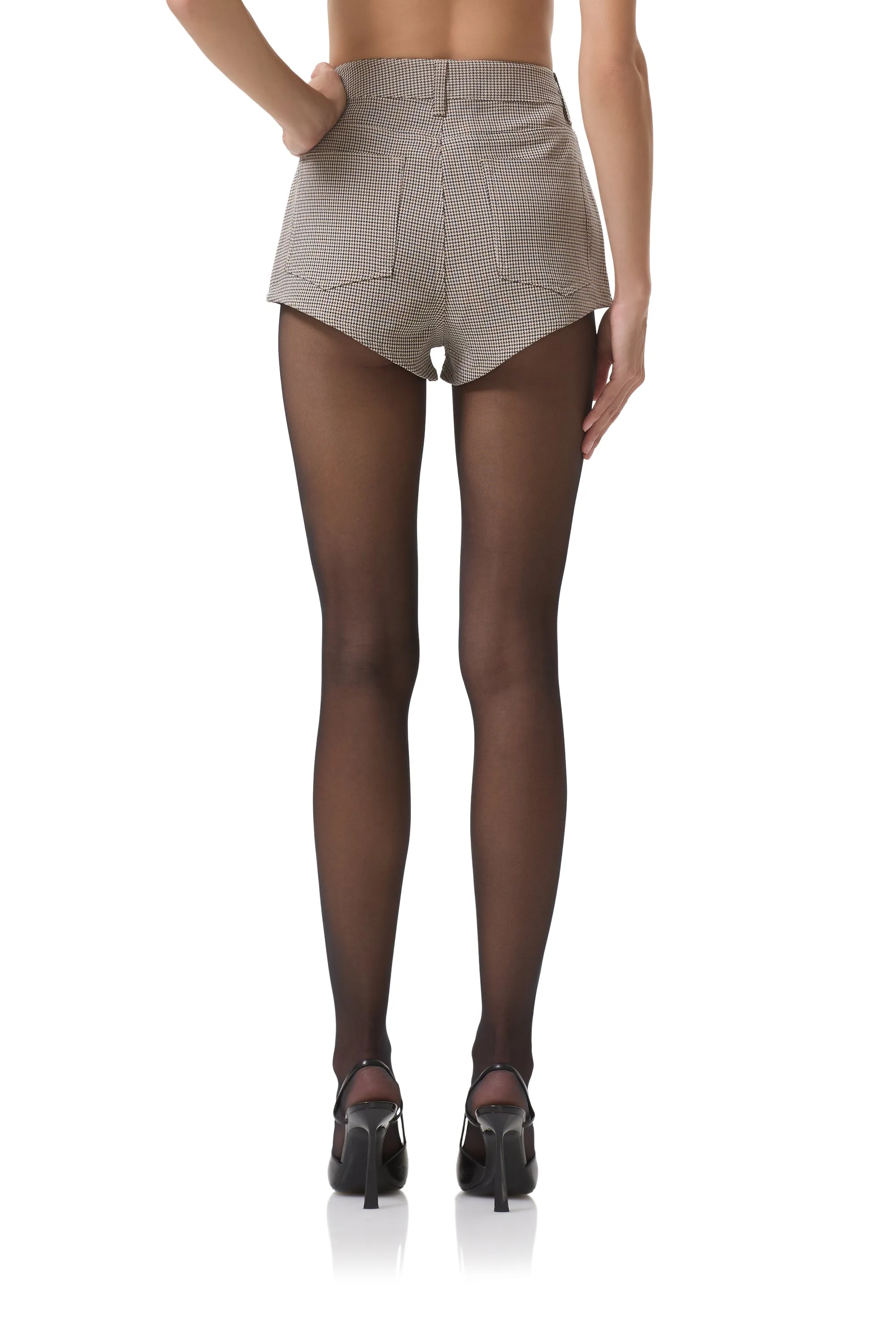 Beckham Short - Grey Houndstooth Ergonomic Cut HighWaistSupport