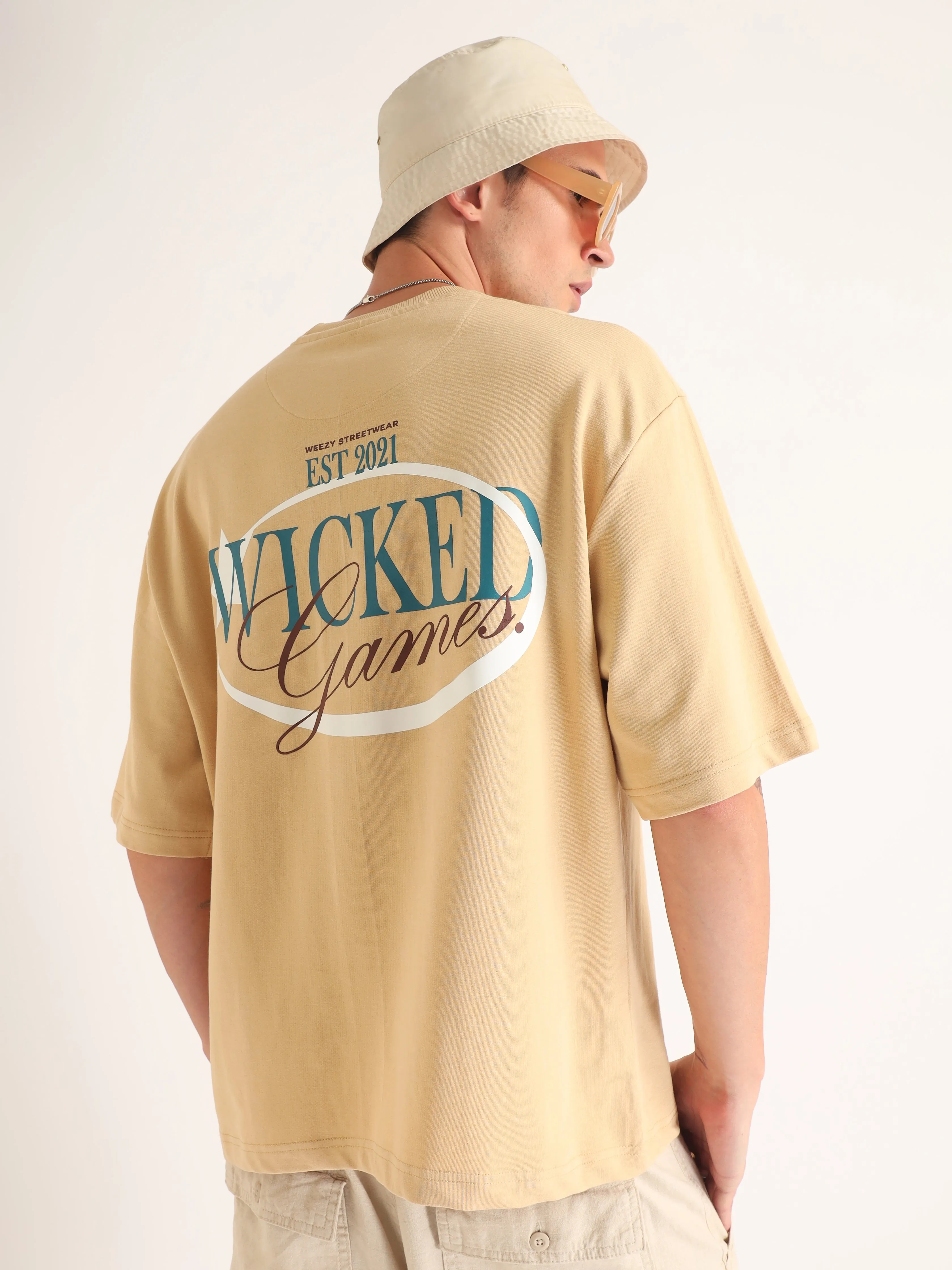Beige Wicked Games Oversized T-Shirt