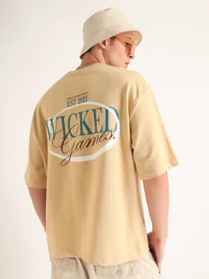 Beige Wicked Games Oversized T-Shirt