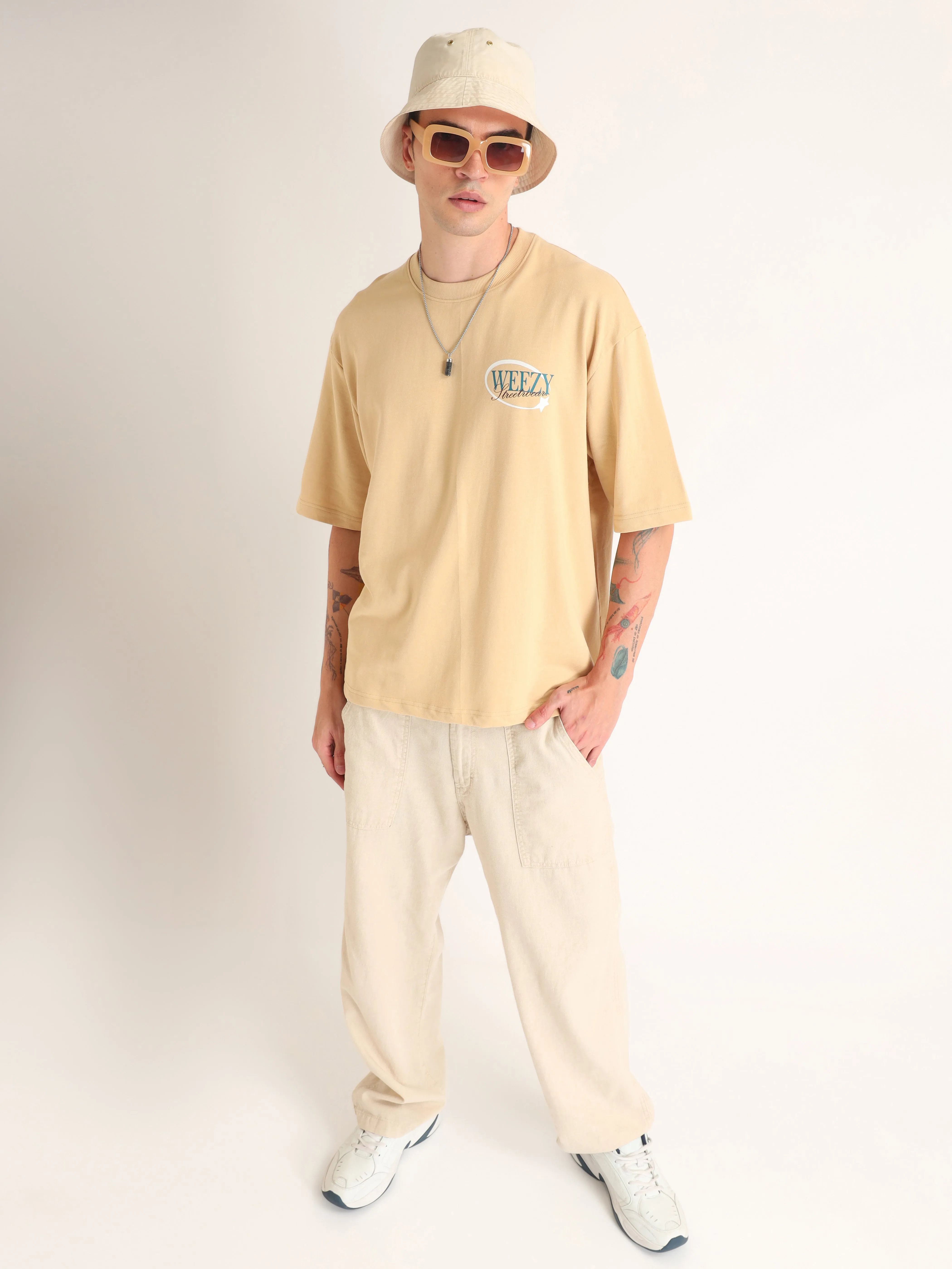 Beige Wicked Games Oversized T-Shirt