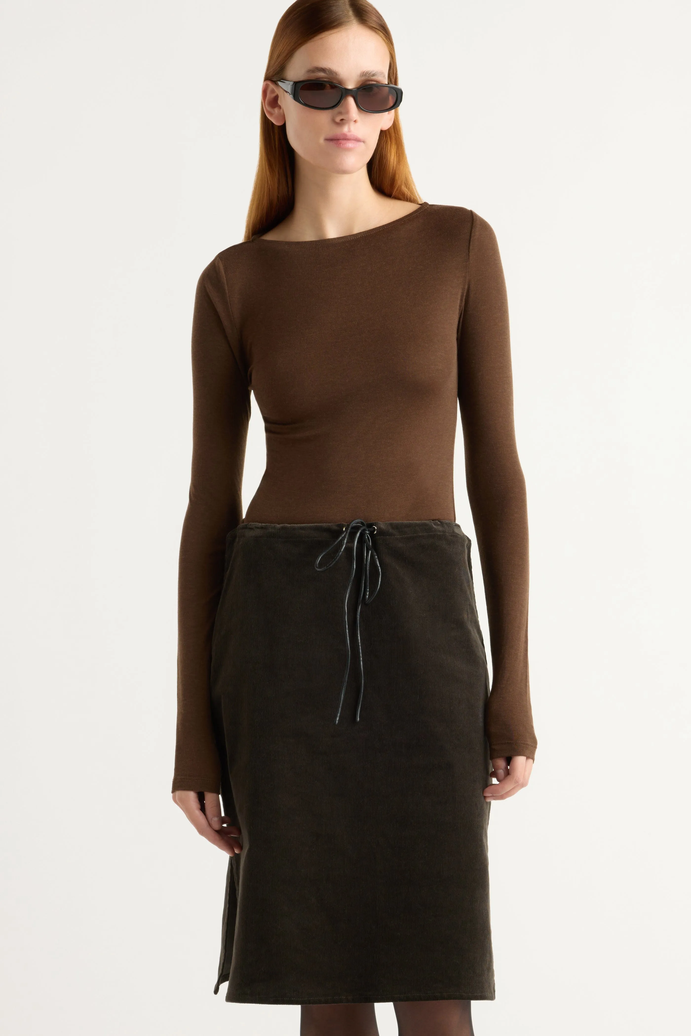 Seasonal Drop Bellamy Corduroy Tie-Waist Skirt