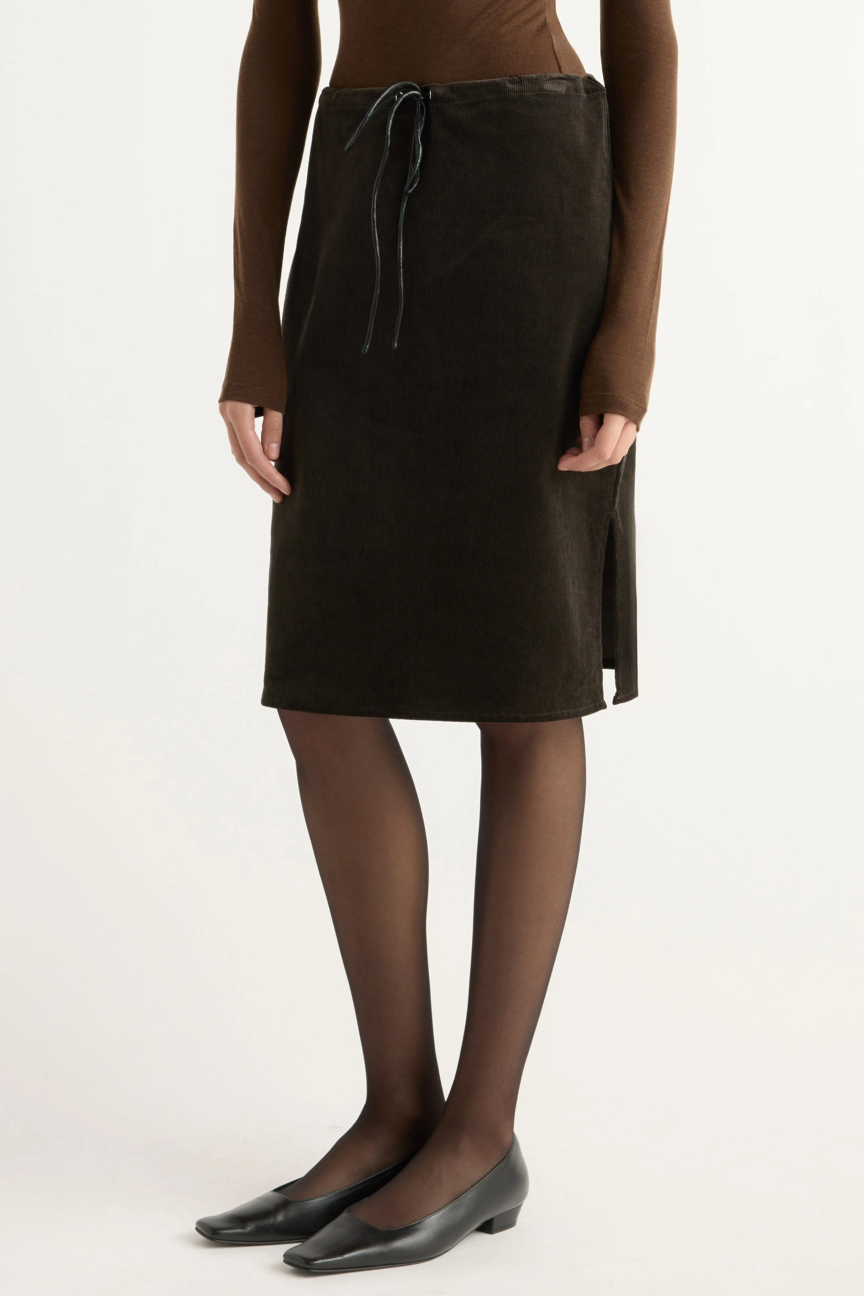 Bellamy Corduroy Tie-Waist Skirt Family Celebration Breathable Material