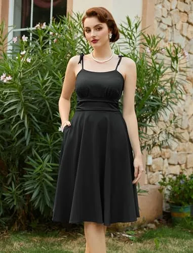 Belle Poque Vintage Dress for Women Midi Swing Dress Fit and Flare Dress 2024 Summer Dress Purple Floral L