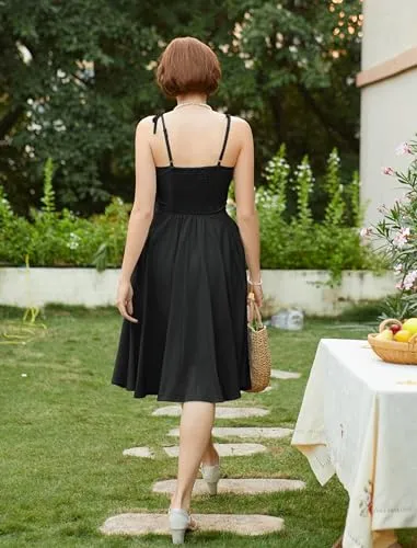 Belle Poque Vintage Dress for Women Midi Swing Dress Fit and Flare Dress 2024 Summer Dress Purple Floral L