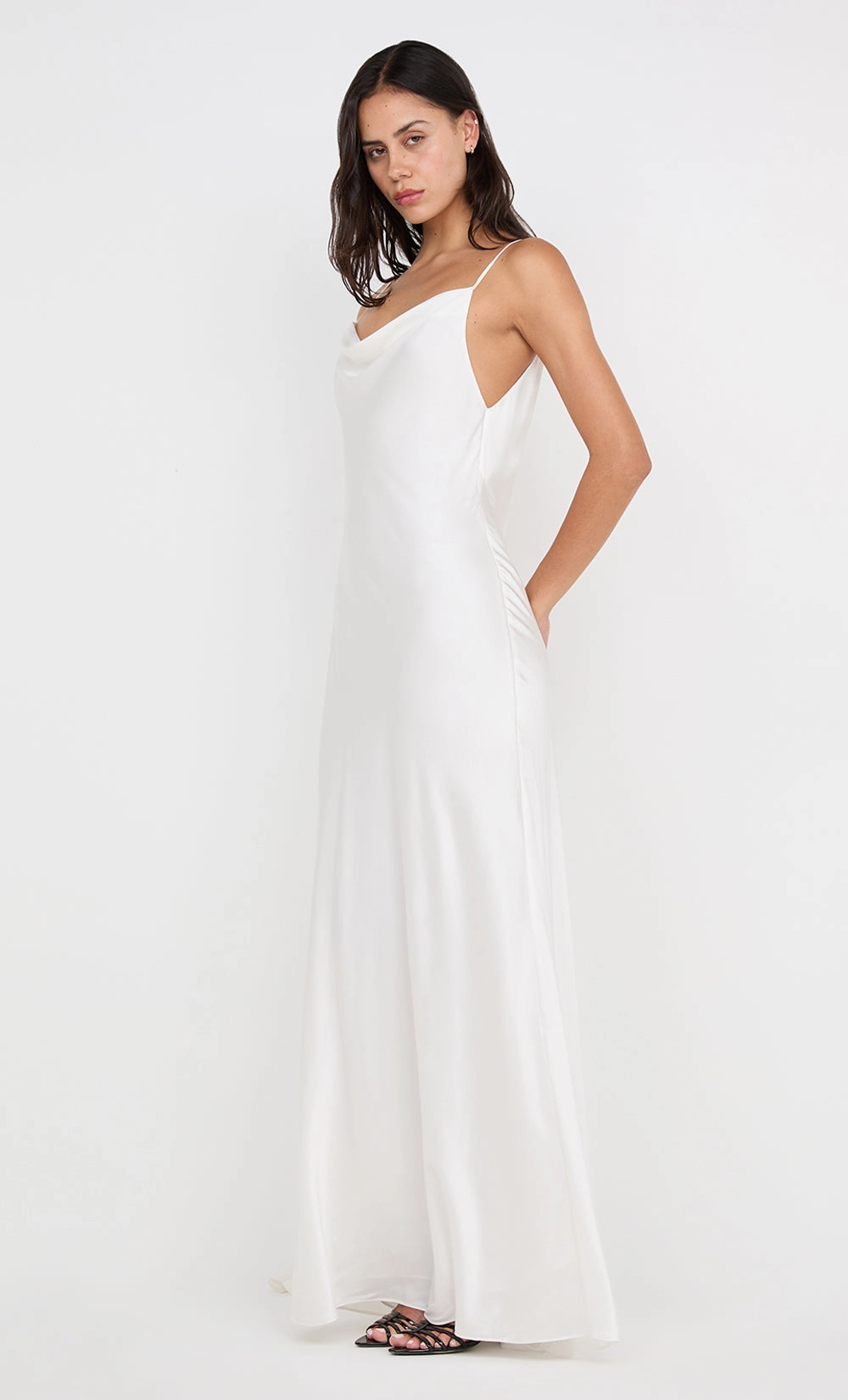 BENNET COWL GOWN - WHITE Trend Texture
