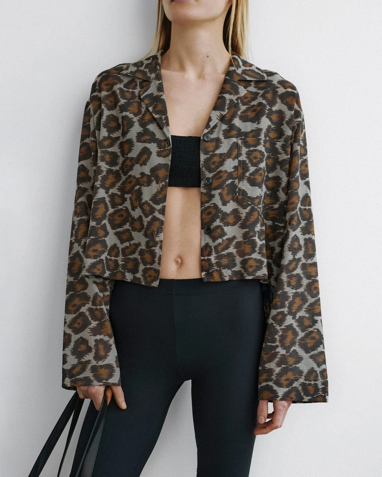 Flatlock Seams swim trunks Vally - Cropped Cotton Voile Shirt - Crayon Ocelot