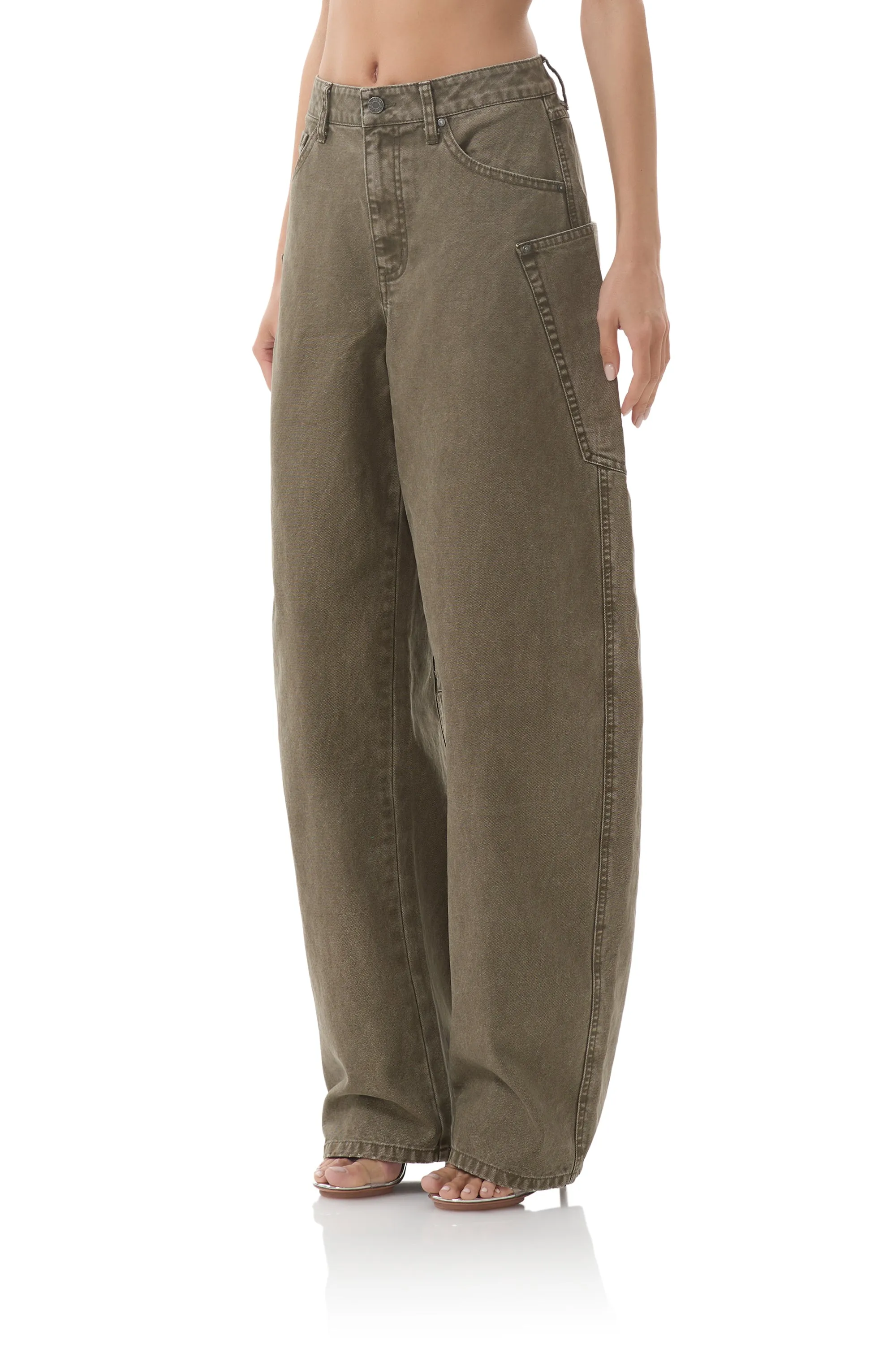 Feminine Cut Bexley Barrel Pant - Olive Night