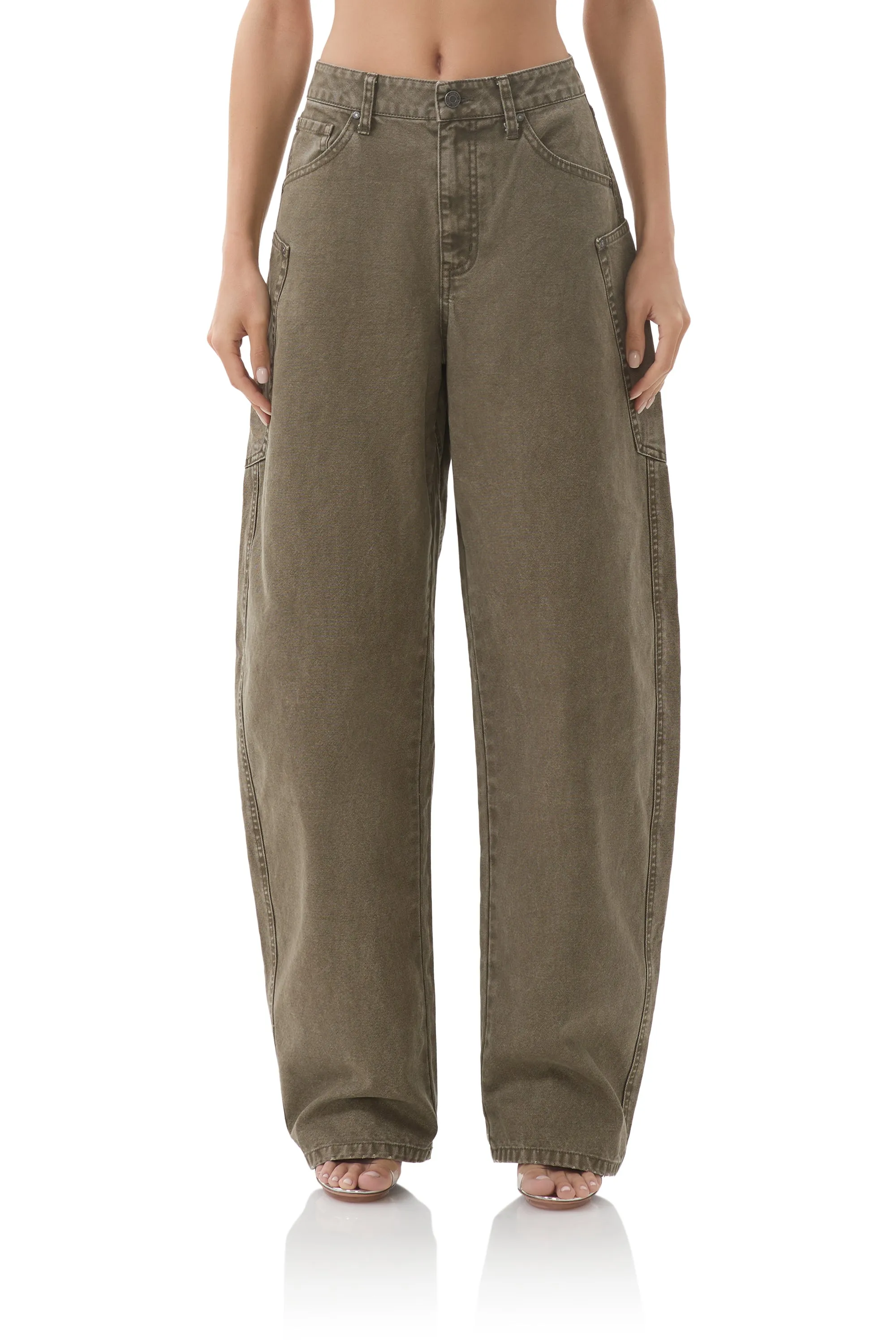 Low Profile Waistband Bexley Barrel Pant - Olive Night