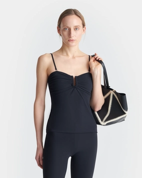 Moisture Management Fabric Bianca - Stretch Jersey Swim Top - Black