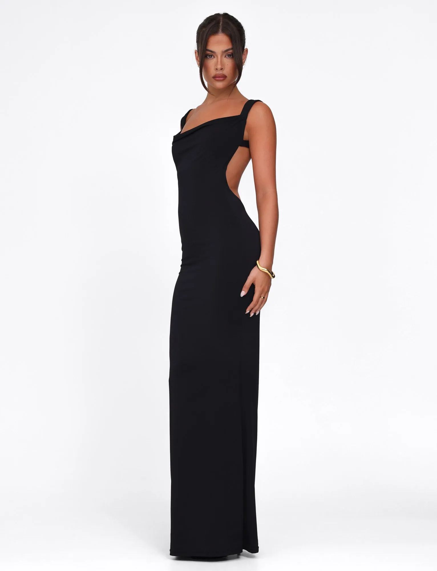 Airy Silk MORANA DRESS - BLACK